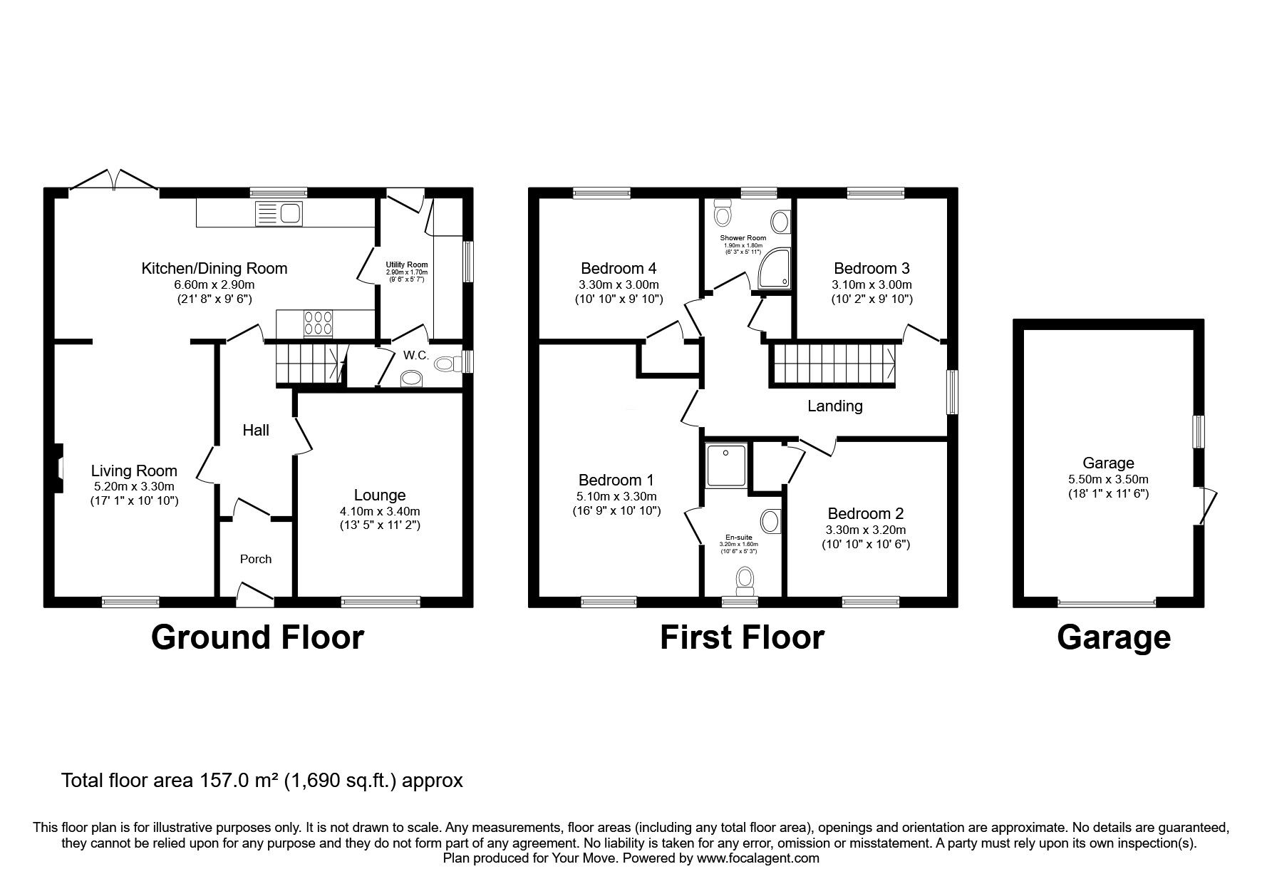 Floorplan of 4 bedroom Detached House for sale, Waverton, Wigton, Cumbria, CA7