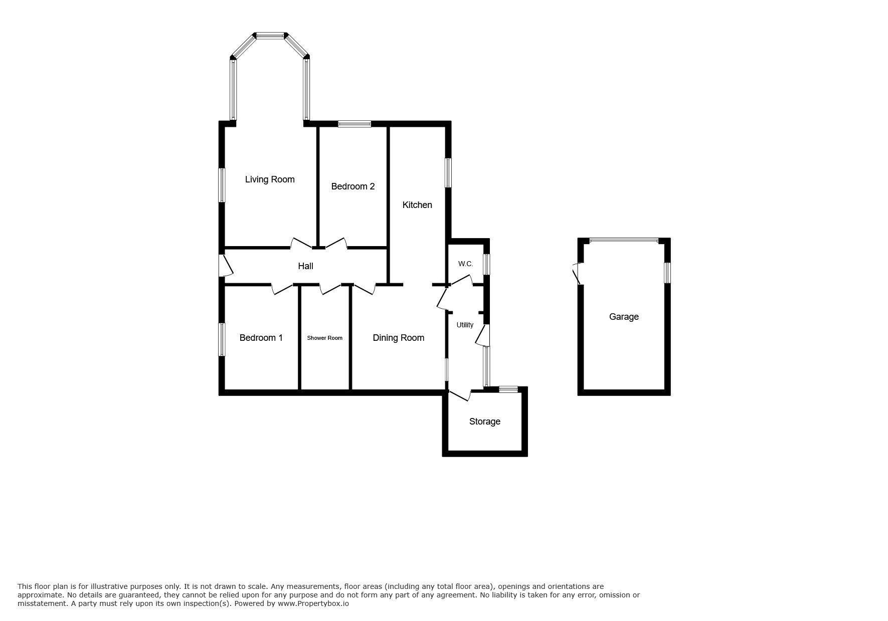 Floorplan of 2 bedroom Detached Property for sale, Blitterlees, Silloth, Cumbria, CA7