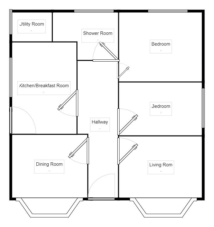 Floorplan of 2 bedroom Detached Bungalow to rent, Howrigg Bank, Wigton, Cumbria, CA7