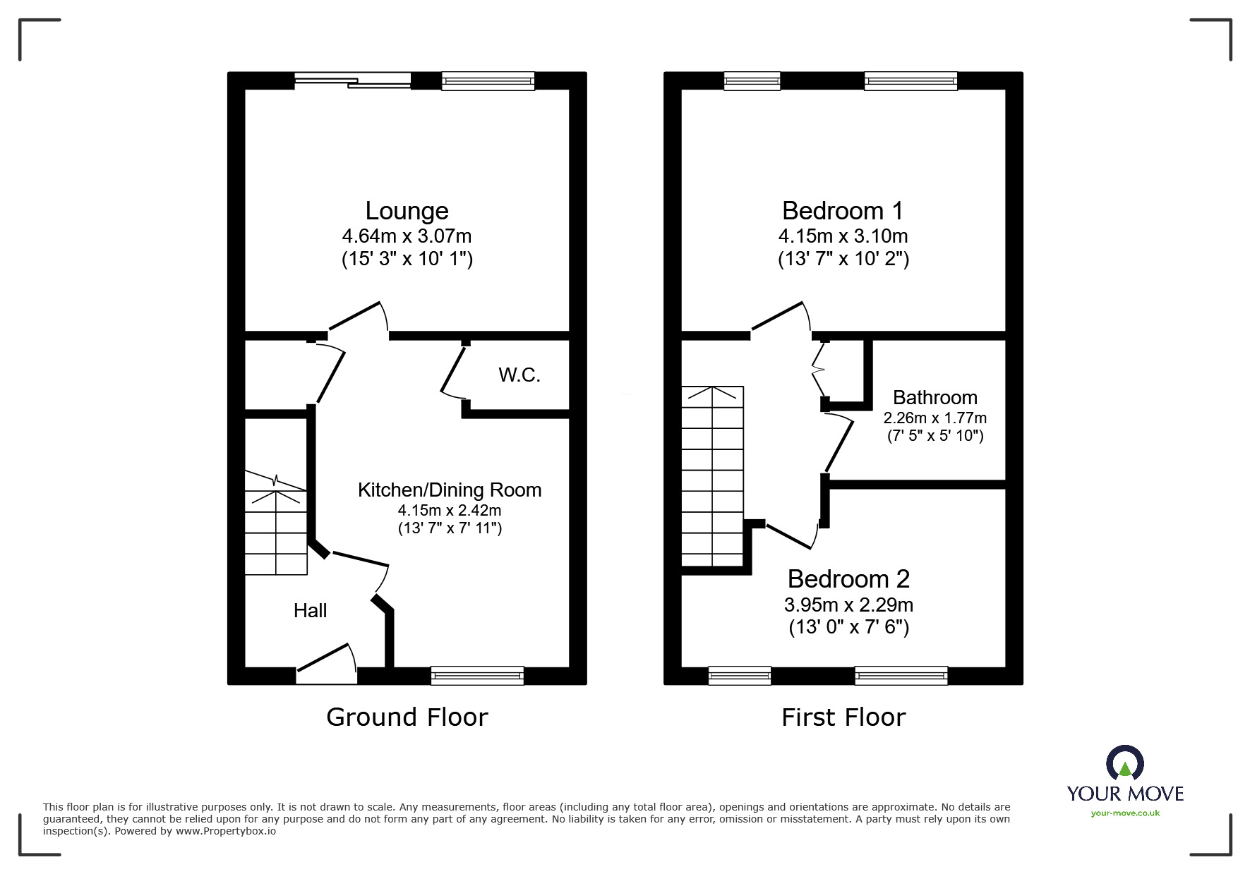 Floorplan of 2 bedroom Semi Detached House to rent, Woolner Brook, Wigton, Cumbria, CA7