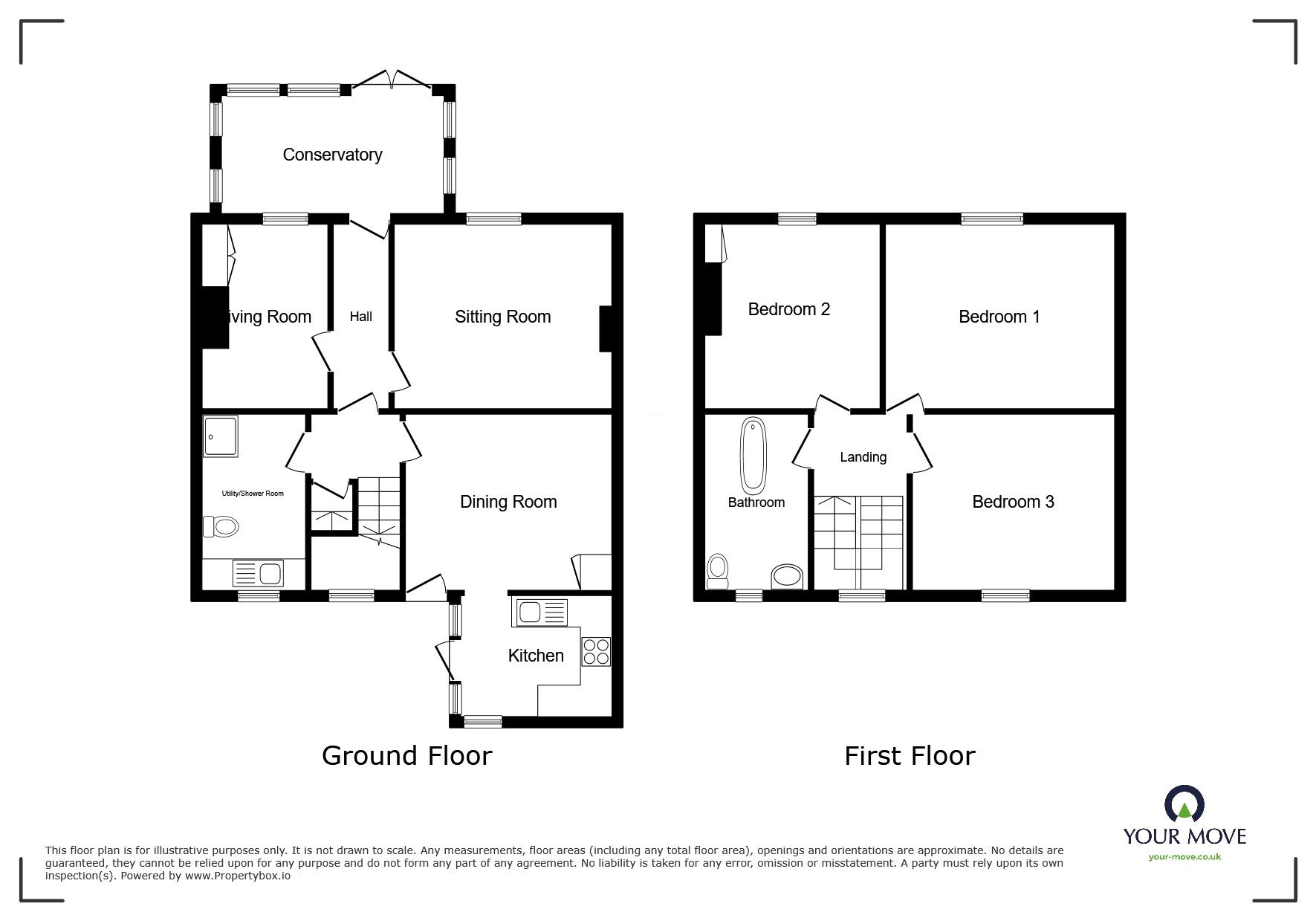 Floorplan of 3 bedroom Semi Detached House for sale, Red Dial, Wigton, Cumbria, CA7