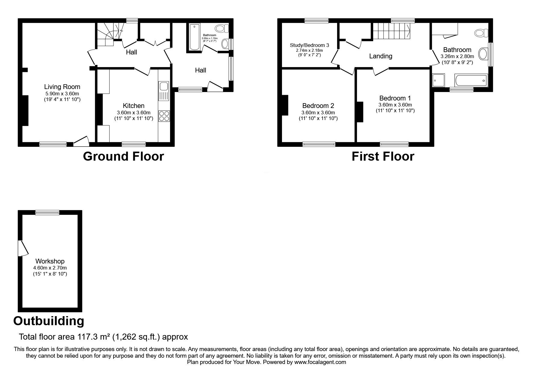 Floorplan of 3 bedroom Detached House for sale, Blennerhasset, Wigton, Cumbria, CA7