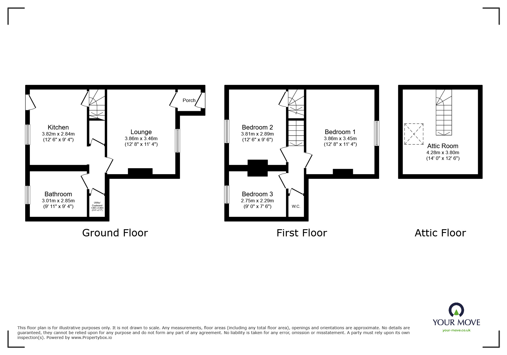 Floorplan of 3 bedroom Mid Terrace House to rent, South View Terrace, Station Hill, Cumbria, CA7