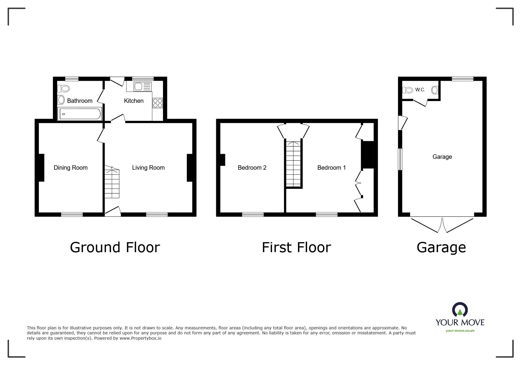 Floorplan of 2 bedroom Mid Terrace House for sale, Westnewton, Wigton, Cumbria, CA7