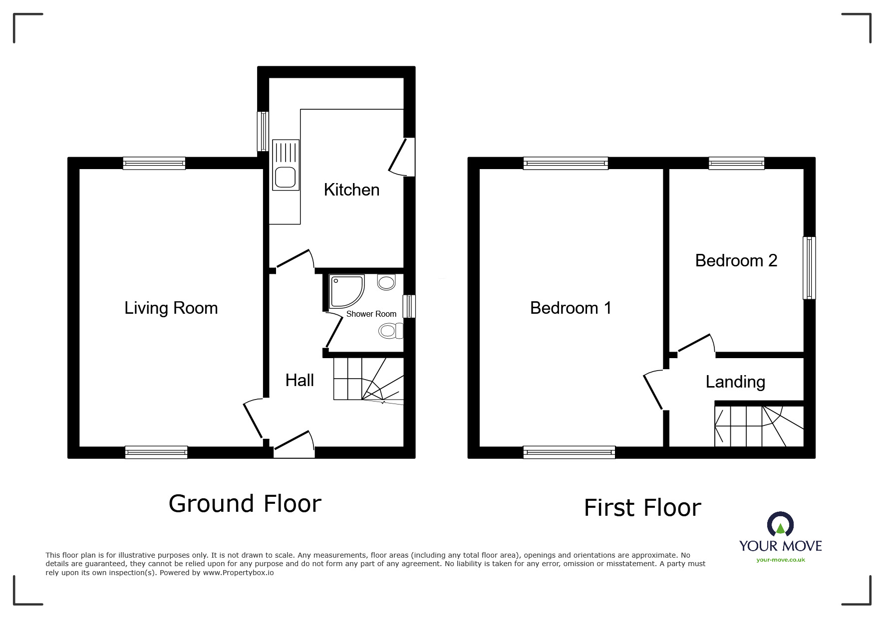 Floorplan of 2 bedroom Semi Detached House for sale, Noble Croft, Aspatria, Cumbria, CA7