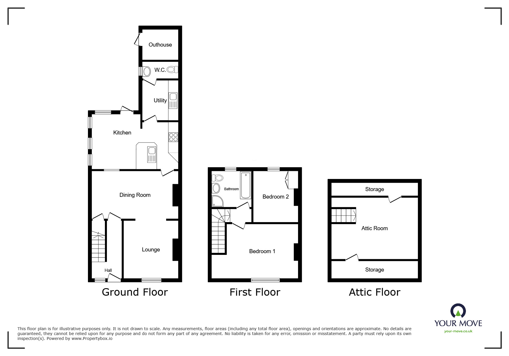 Floorplan of 2 bedroom Mid Terrace House for sale, Outgang Road, Aspatria, Cumbria, CA7