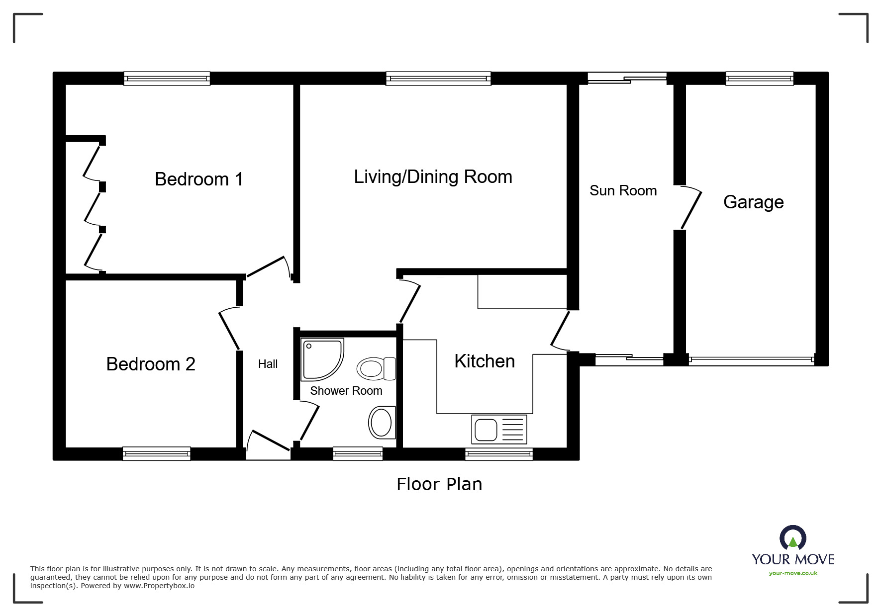 Floorplan of 2 bedroom Semi Detached Bungalow for sale, Lowmoor Road, Wigton, Cumbria, CA7