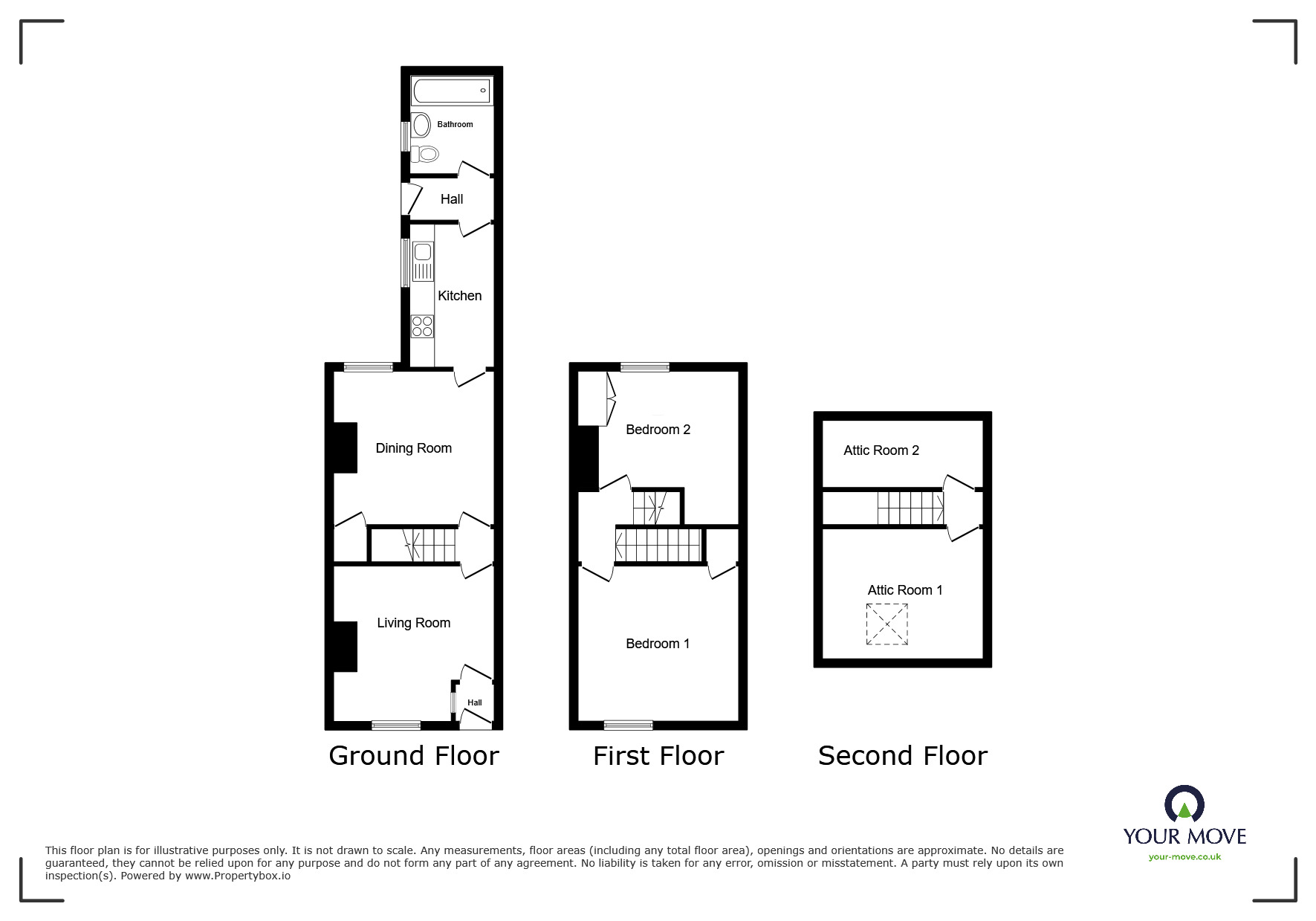 Floorplan of 2 bedroom Mid Terrace House for sale, Lawson Street, Aspatria, Cumbria, CA7