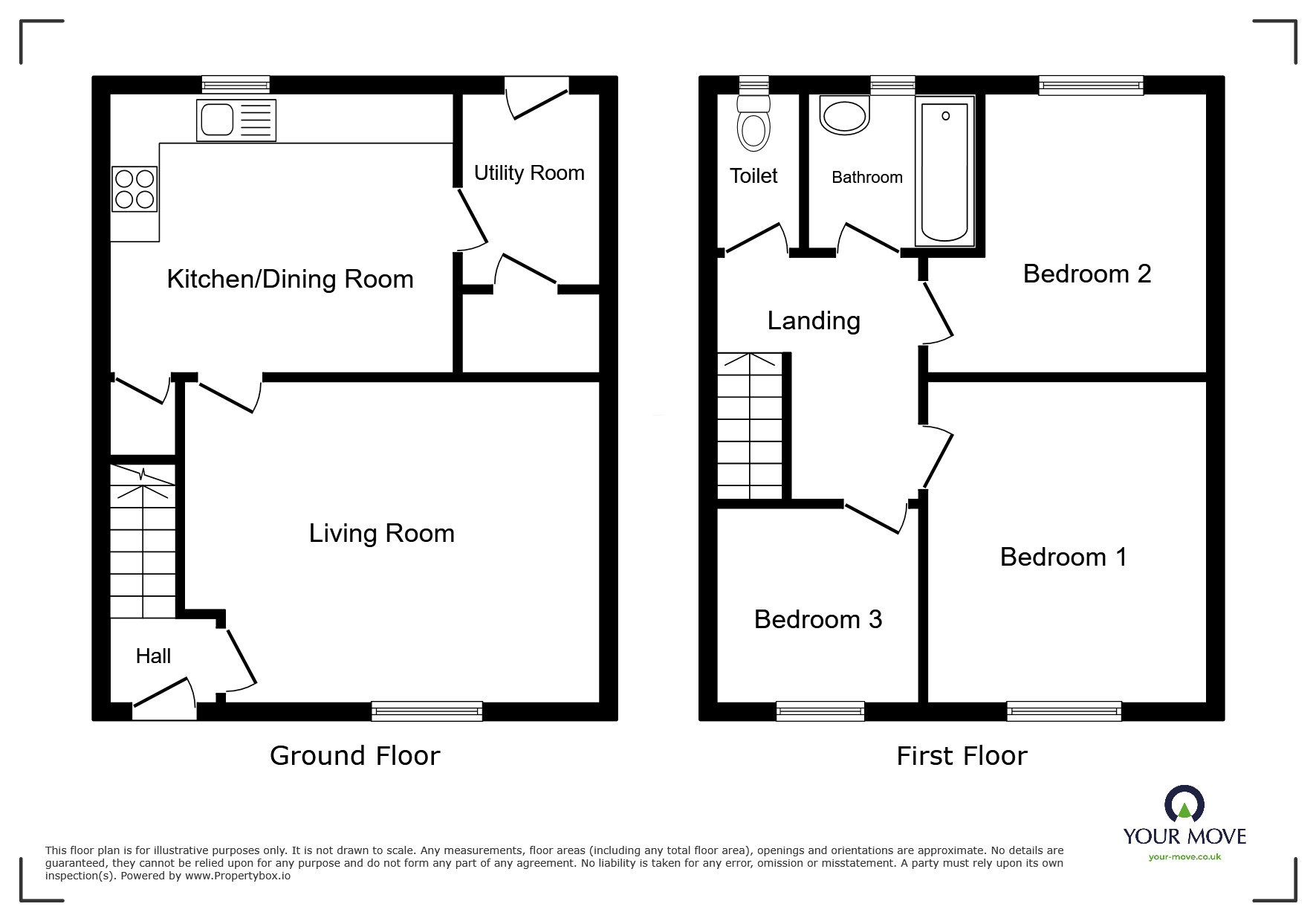 Floorplan of 3 bedroom Mid Terrace House for sale, Waver Lane, Wigton, Cumbria, CA7