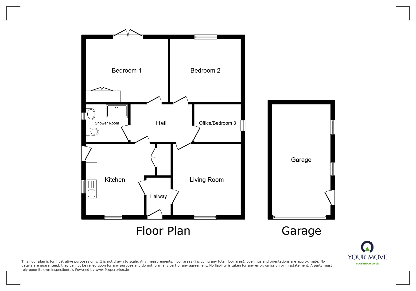 Floorplan of 3 bedroom Detached Bungalow for sale, West Road, Wigton, Cumbria, CA7