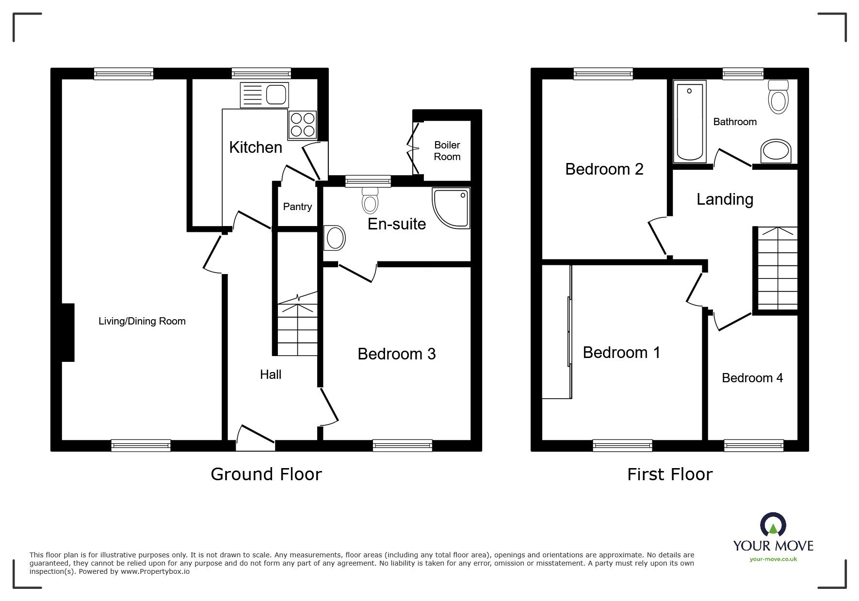 Floorplan of 4 bedroom Semi Detached House for sale, Glasson, Wigton, Cumbria, CA7