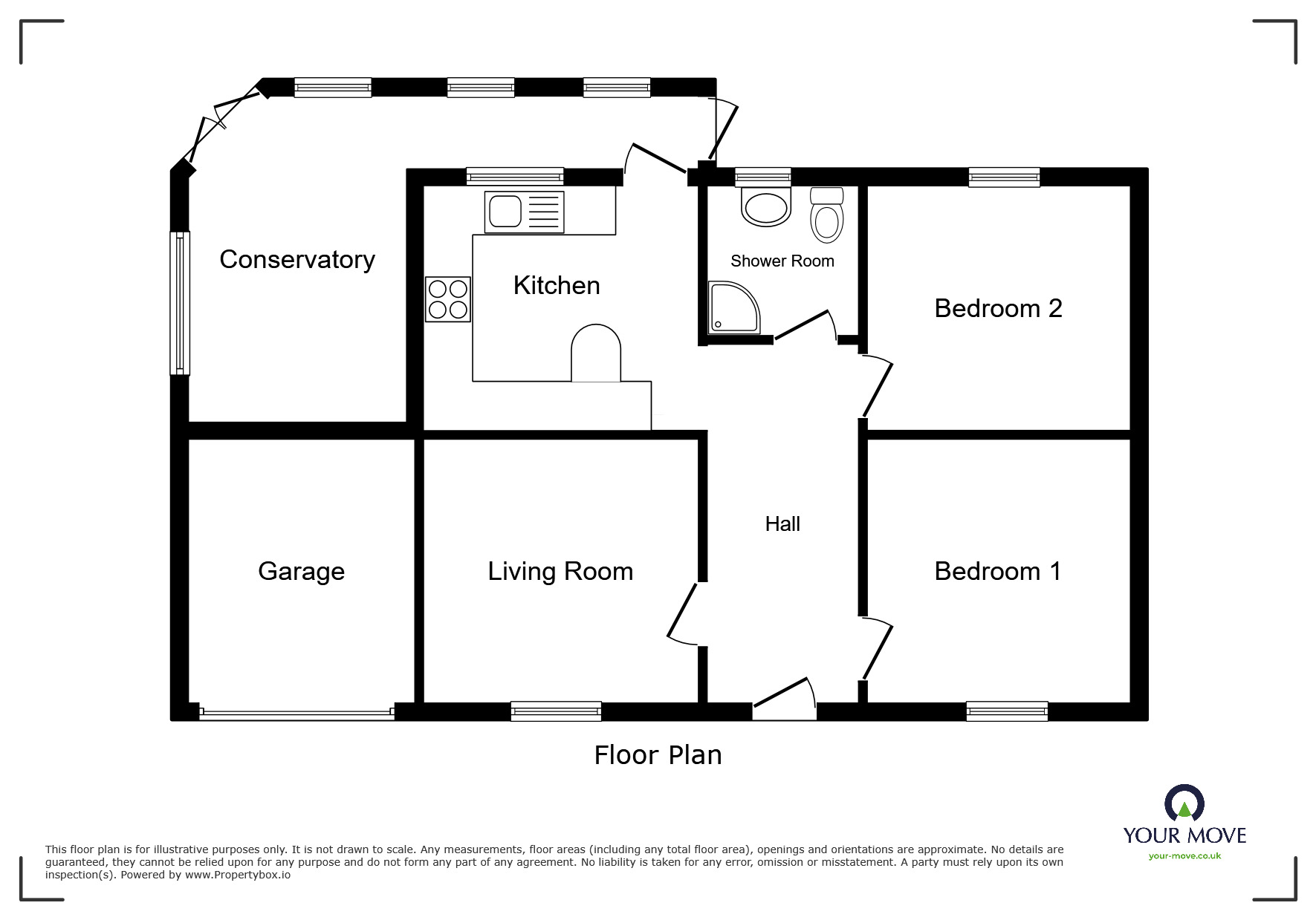 Floorplan of 2 bedroom Semi Detached Bungalow for sale, Mount Pleasant Gardens, Wigton, Cumbria, CA7
