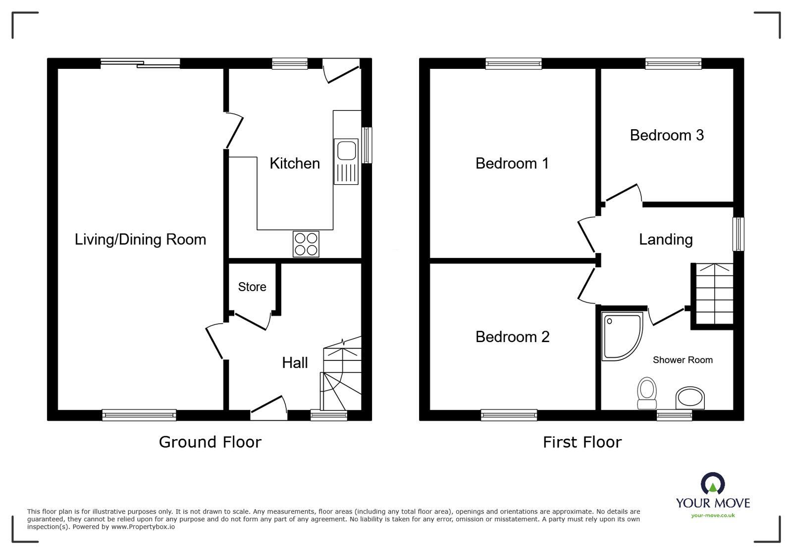Floorplan of 3 bedroom End Terrace House for sale, North View, Aspatria, Cumbria, CA7