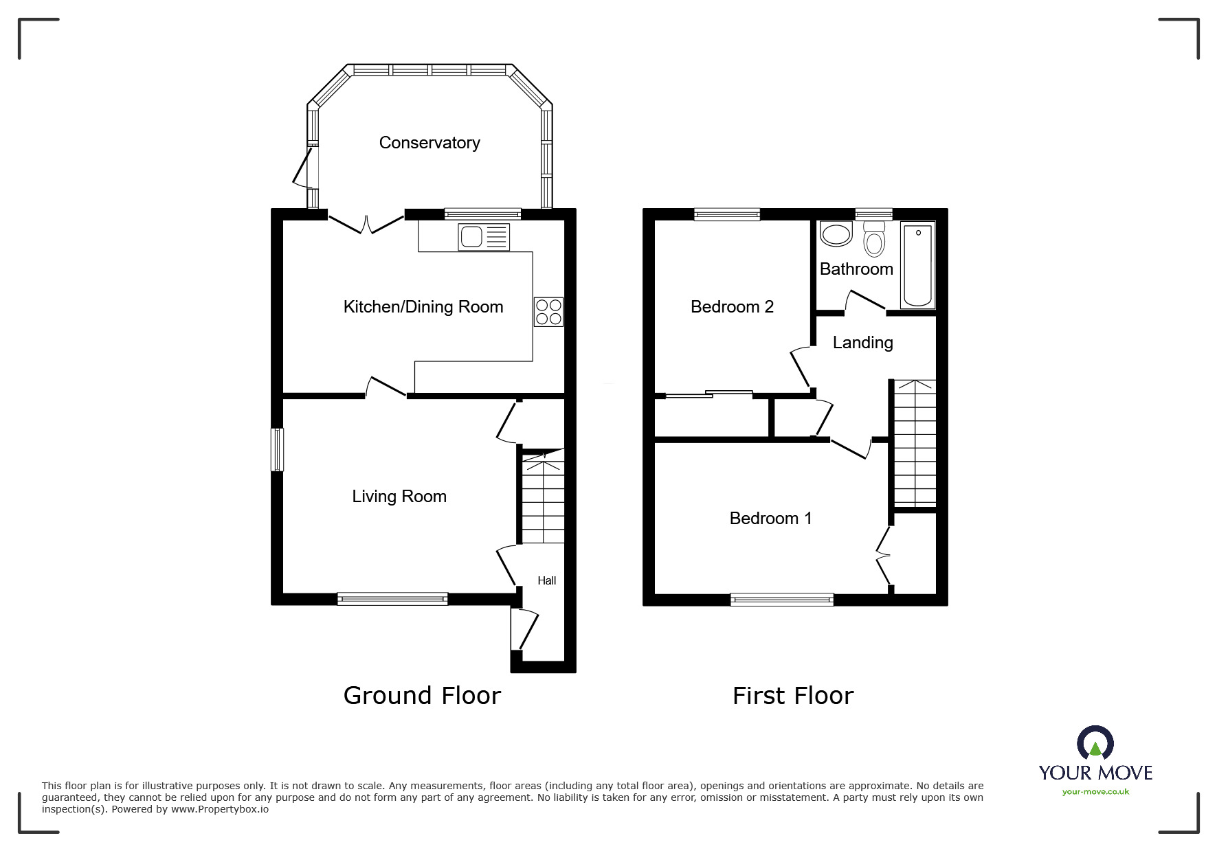 Floorplan of 2 bedroom Semi Detached House for sale, Kirkland Meadows, Wigton, Cumbria, CA7
