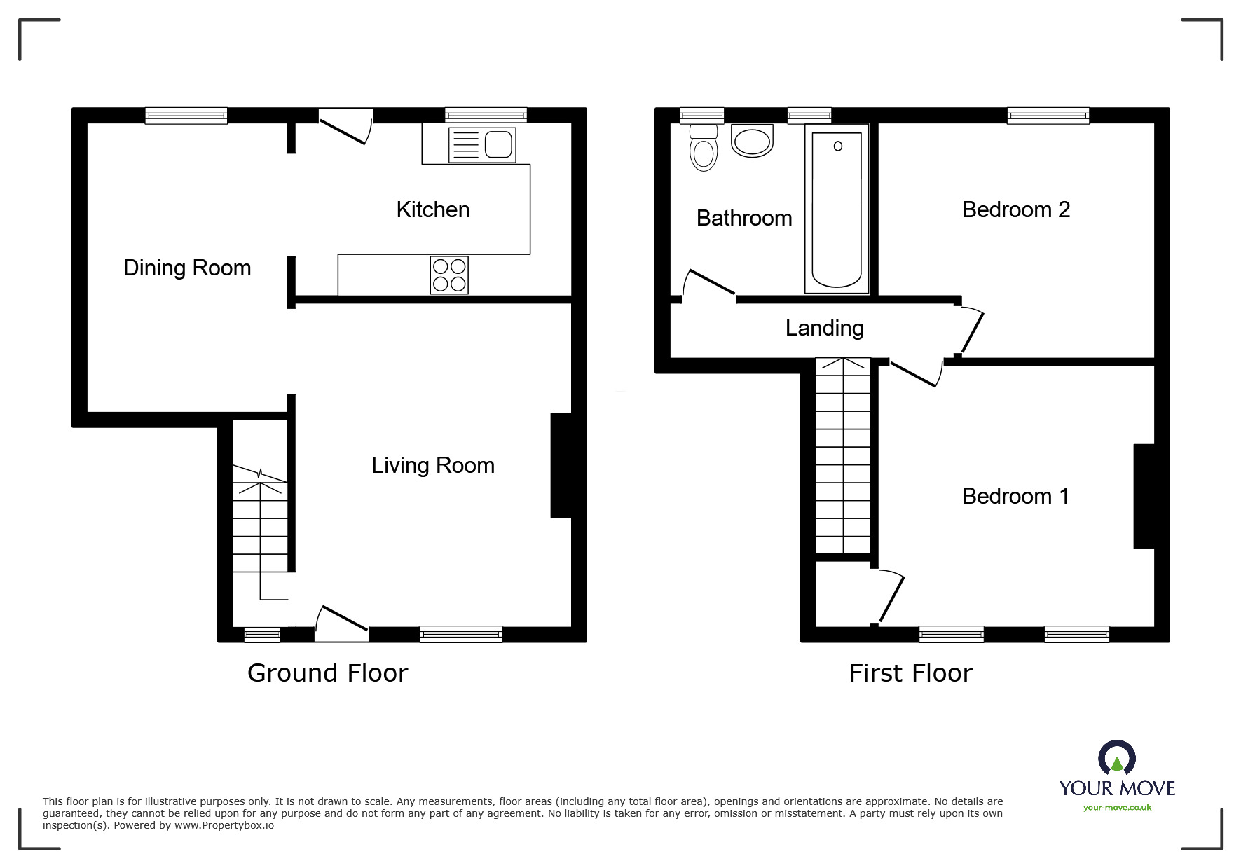 Floorplan of 2 bedroom Mid Terrace House for sale, Hudsons Buildings, Wigton, Cumbria, CA7