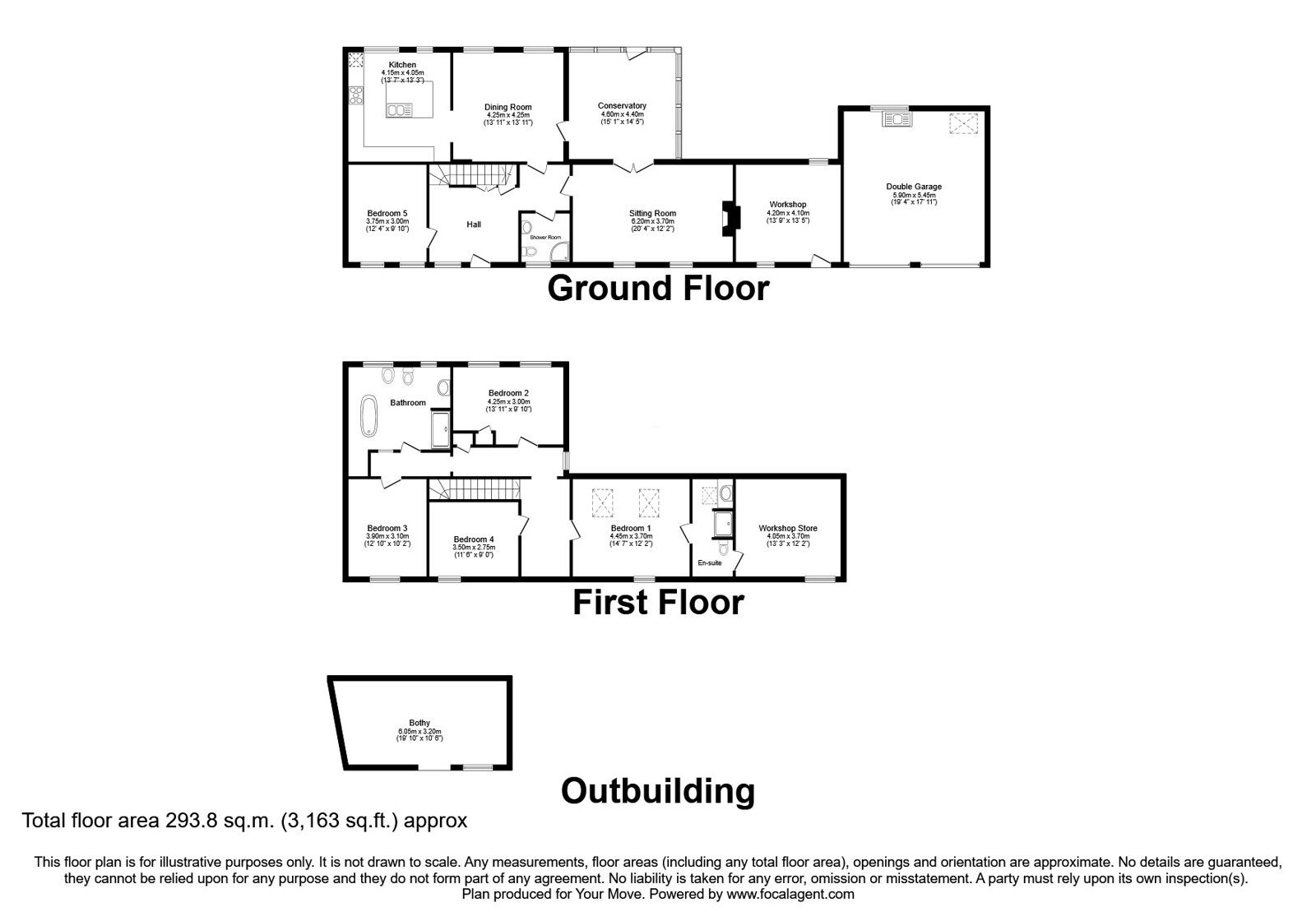 Floorplan of 4 bedroom Detached House for sale, Bowness-on-Solway, Wigton, Cumbria, CA7