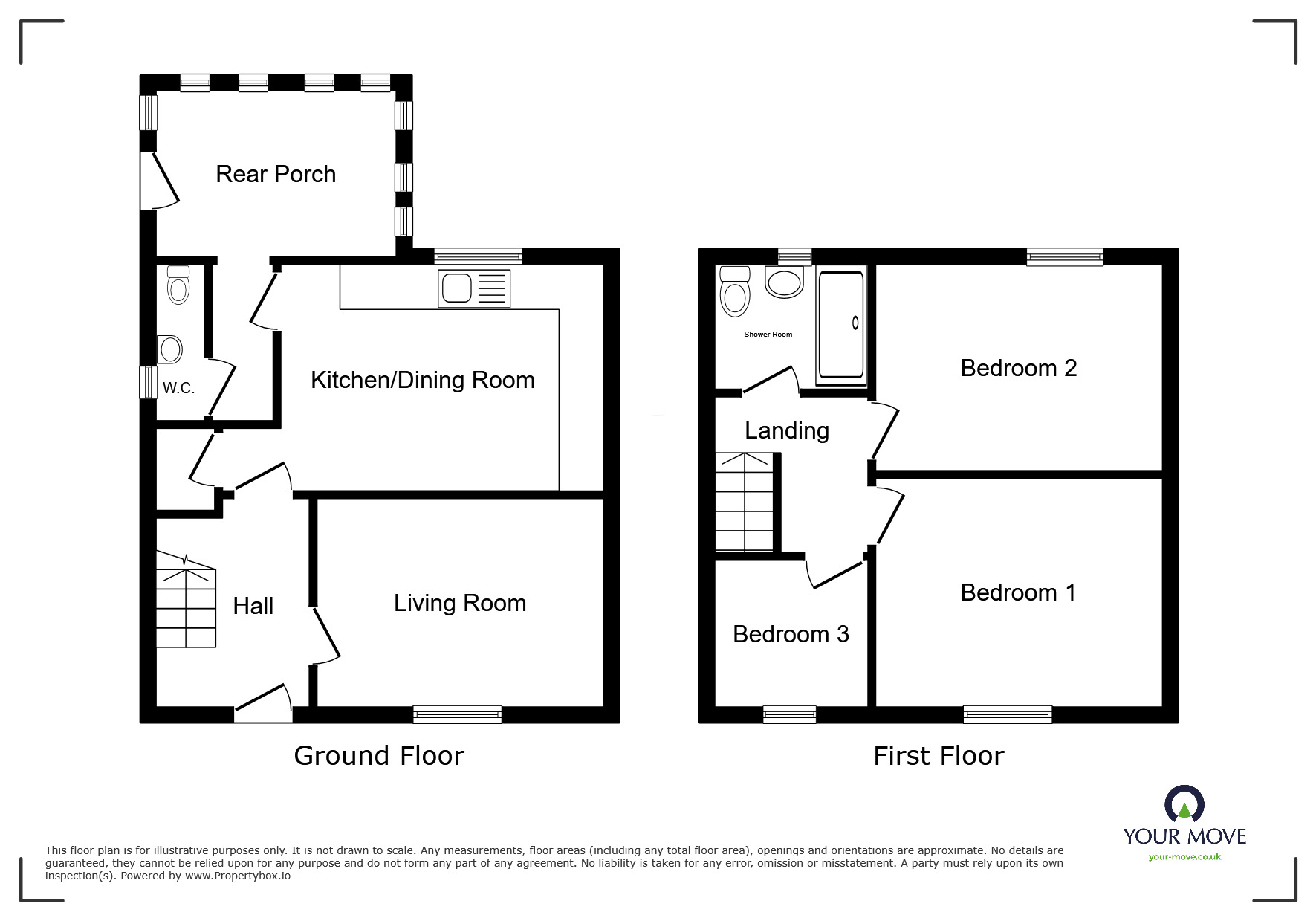 Floorplan of 3 bedroom End Terrace House for sale, Brookside, Aikton, Cumbria, CA7