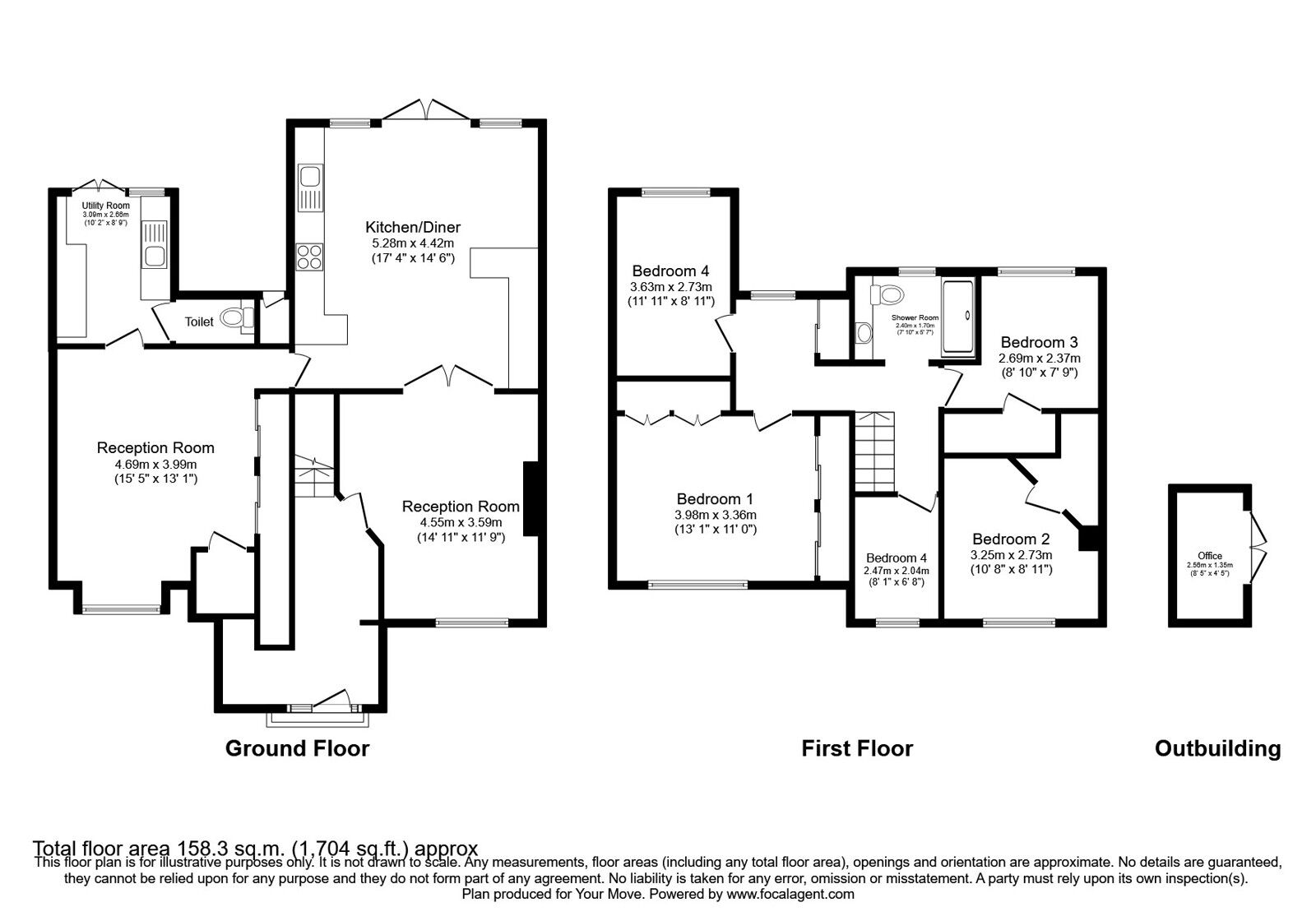 Floorplan of 5 bedroom Semi Detached House for sale, Beacon Close, Aspatria, Cumbria, CA7