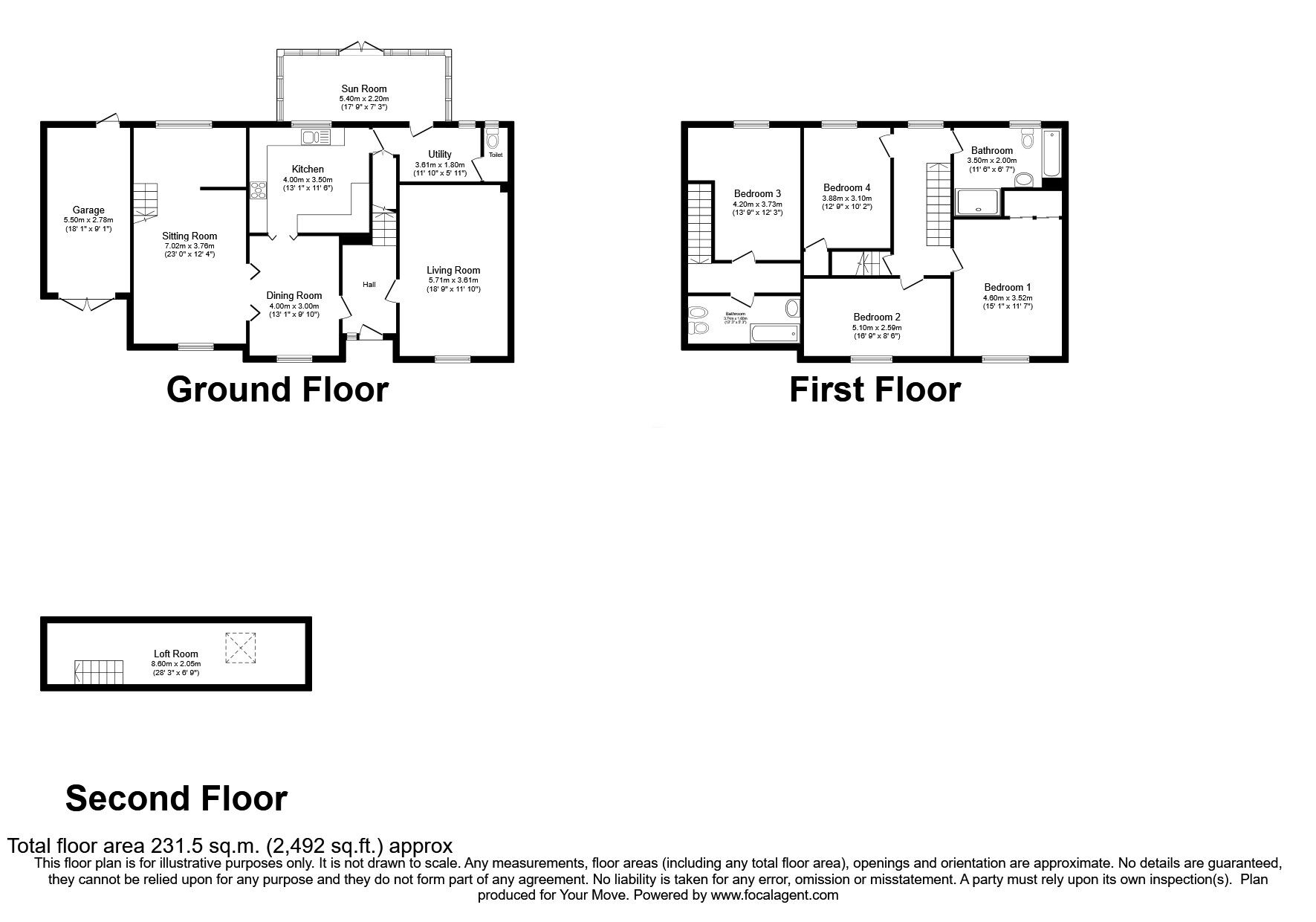 Floorplan of 4 bedroom Detached House for sale, Westnewton, Wigton, Cumbria, CA7