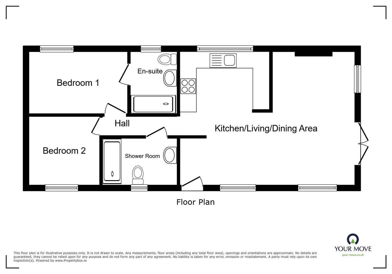 Floorplan of 2 bedroom Detached Property for sale, The Lido Village, Barracks Bridge, Wigton, CA7