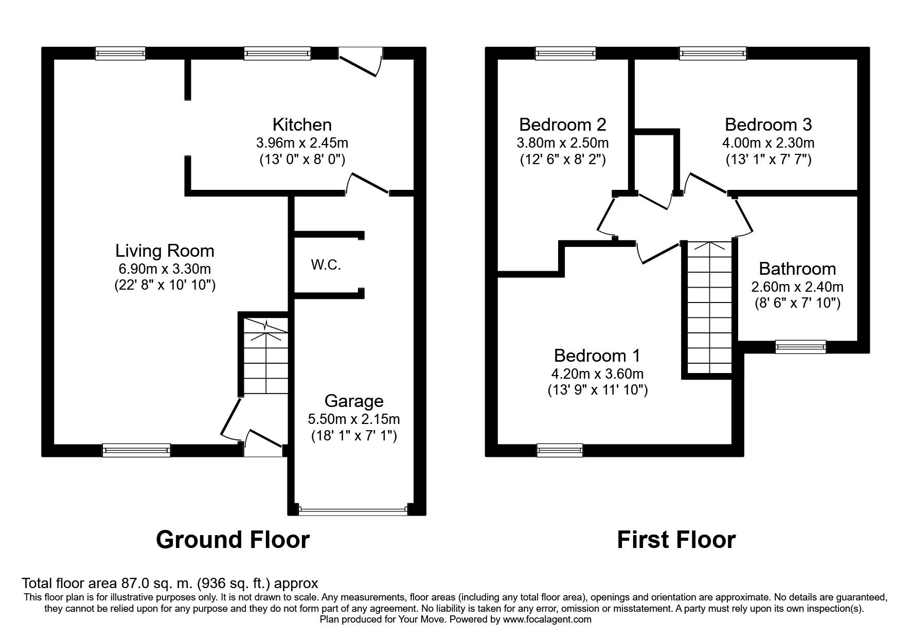Floorplan of 3 bedroom Link Detached House for sale, Beech Croft, Wigton, Cumbria, CA7