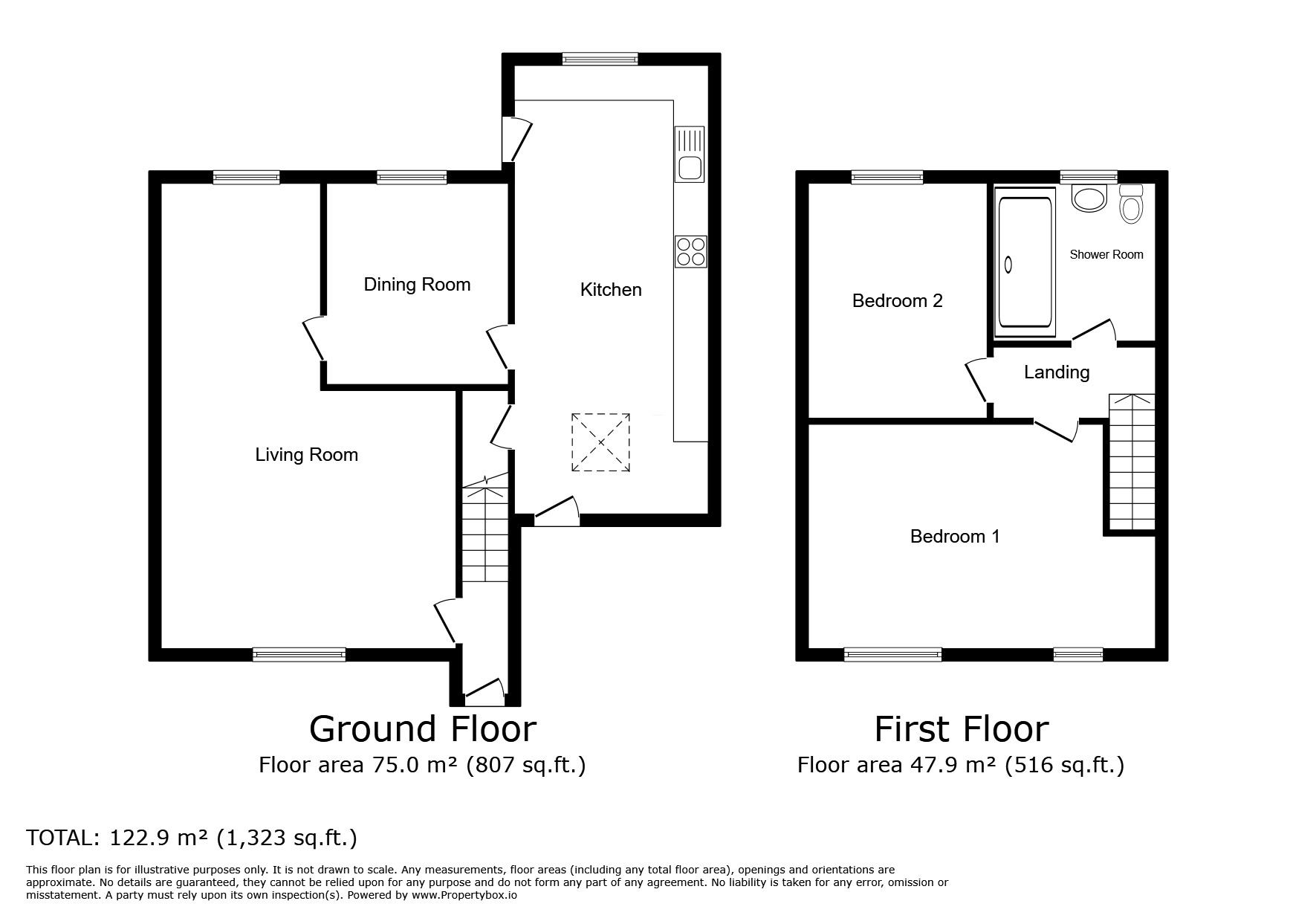 Floorplan of 2 bedroom Semi Detached House for sale, Brackenlands, Wigton, Cumbria, CA7