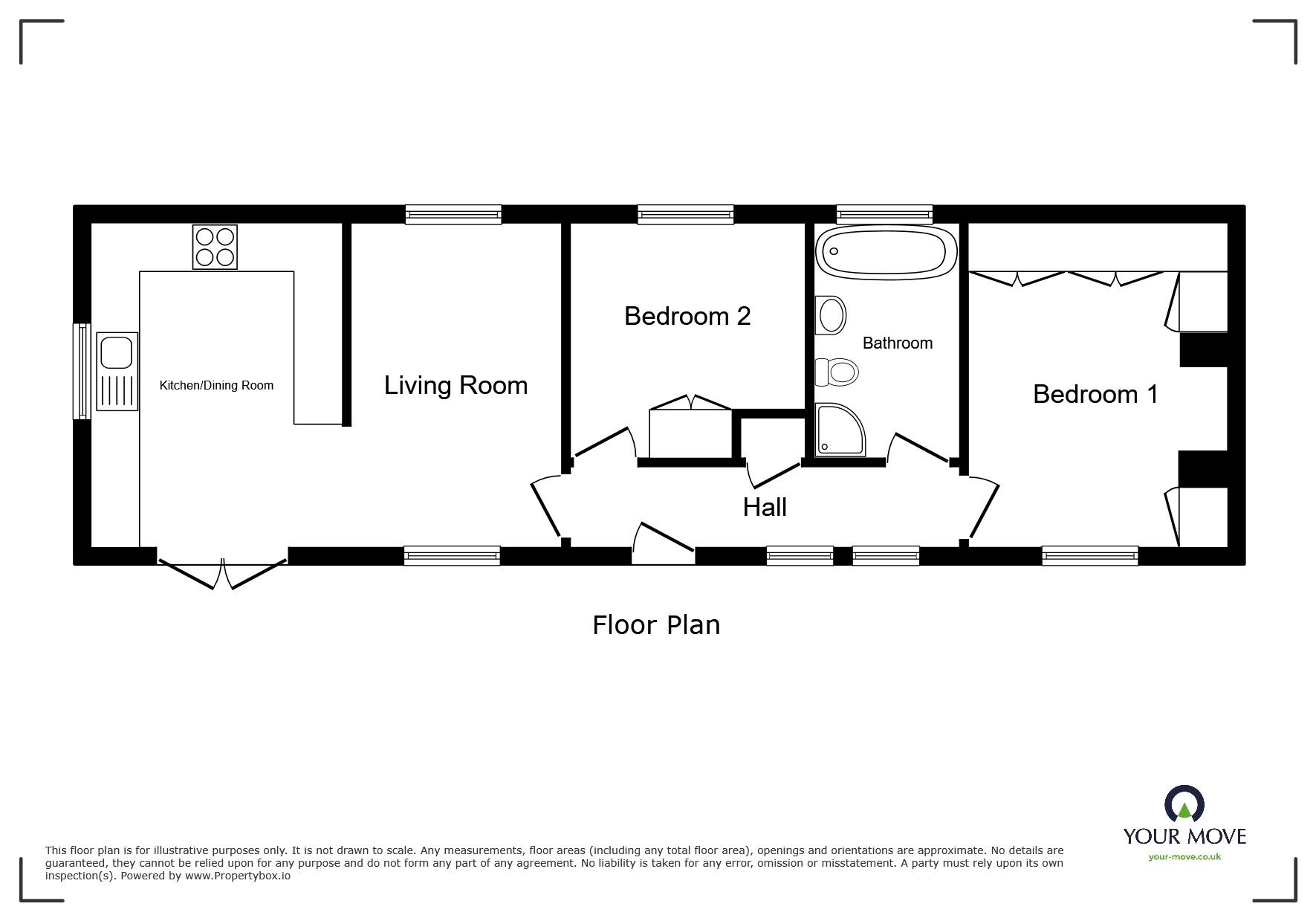 Floorplan of 2 bedroom Detached Property for sale, The Lido Village, Barracks Bridge, Wigton, CA7