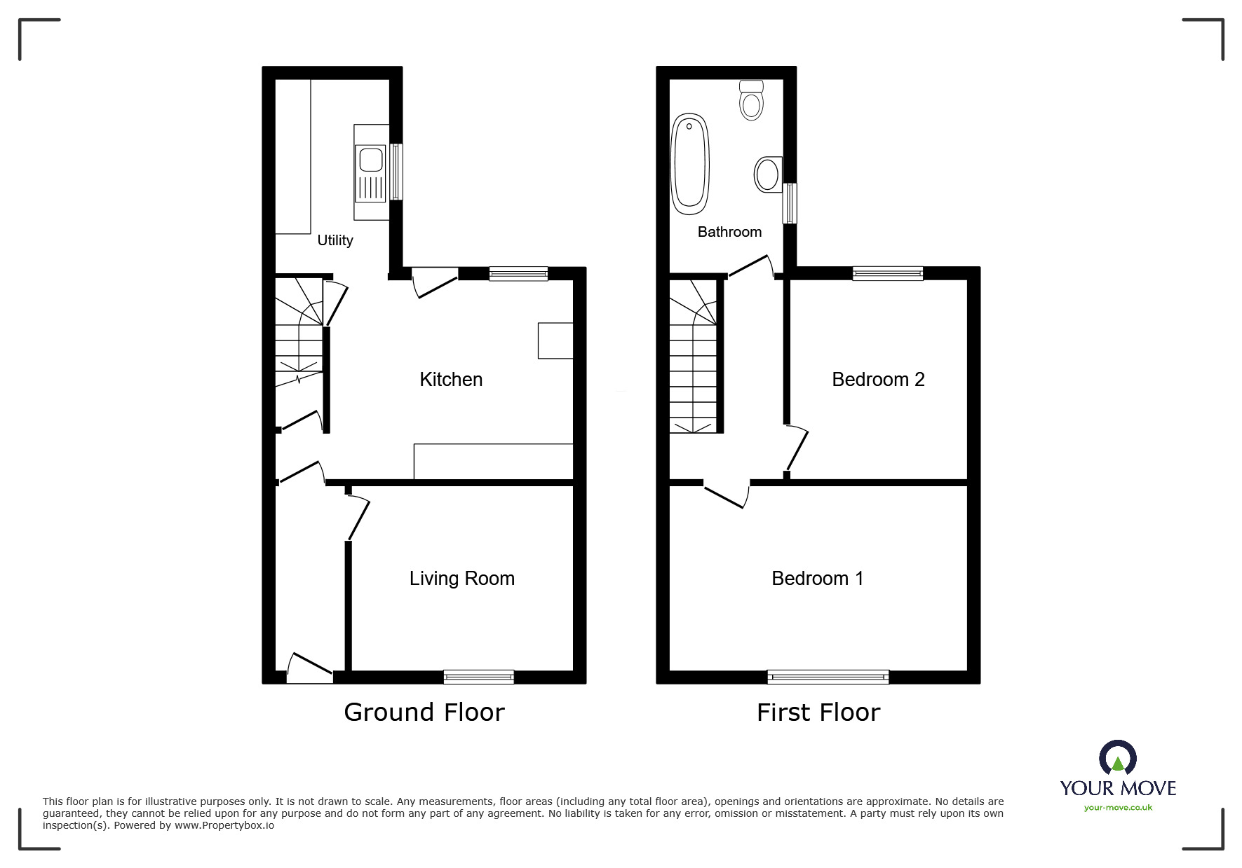 Floorplan of 2 bedroom Mid Terrace House for sale, Moorside, Prospect, Wigton, CA7