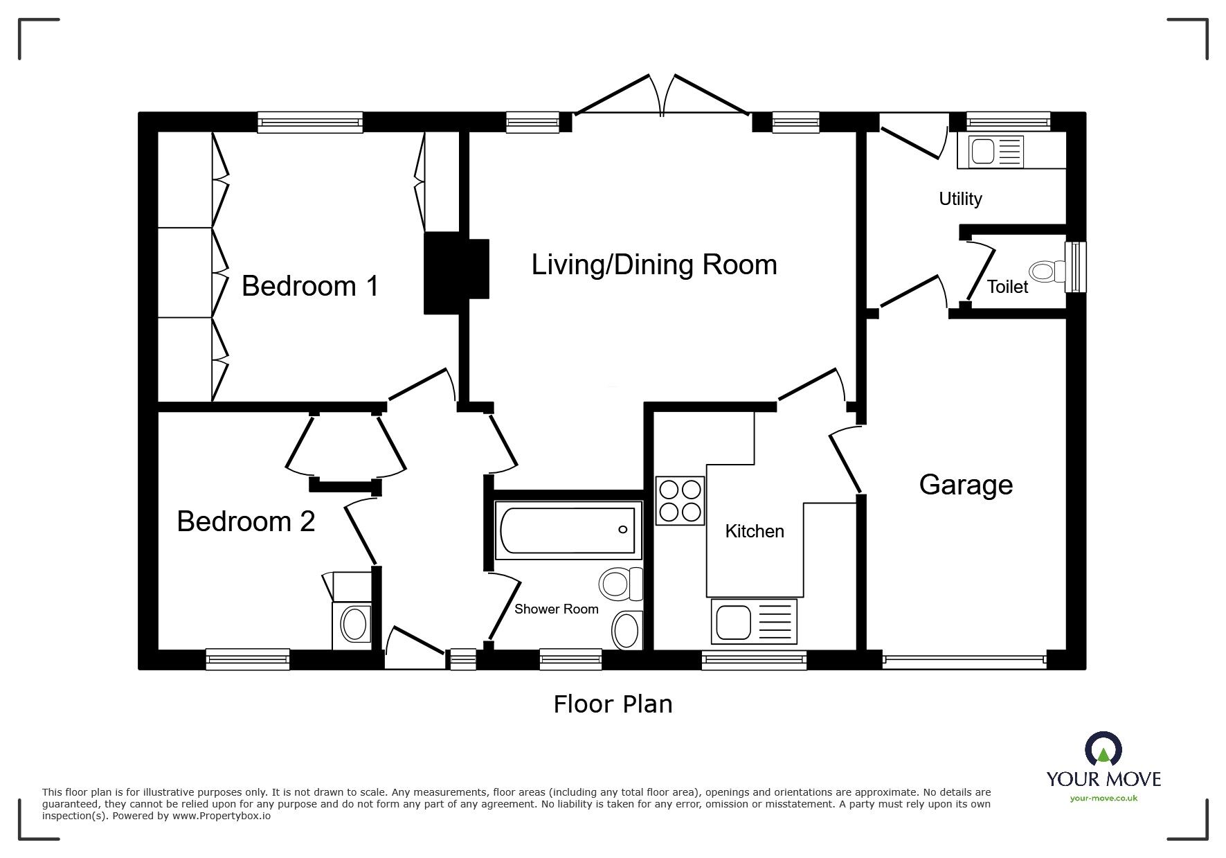 Floorplan of 2 bedroom Semi Detached Bungalow for sale, Lowmoor Road, Wigton, Cumbria, CA7