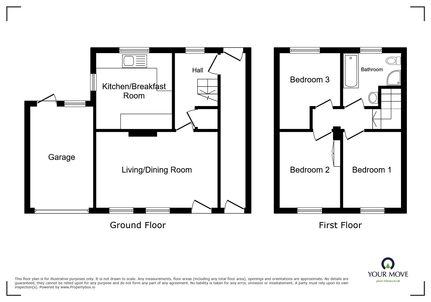 Floorplan of 3 bedroom Link Detached House for sale, Solway View, Bothel, Cumbria, CA7