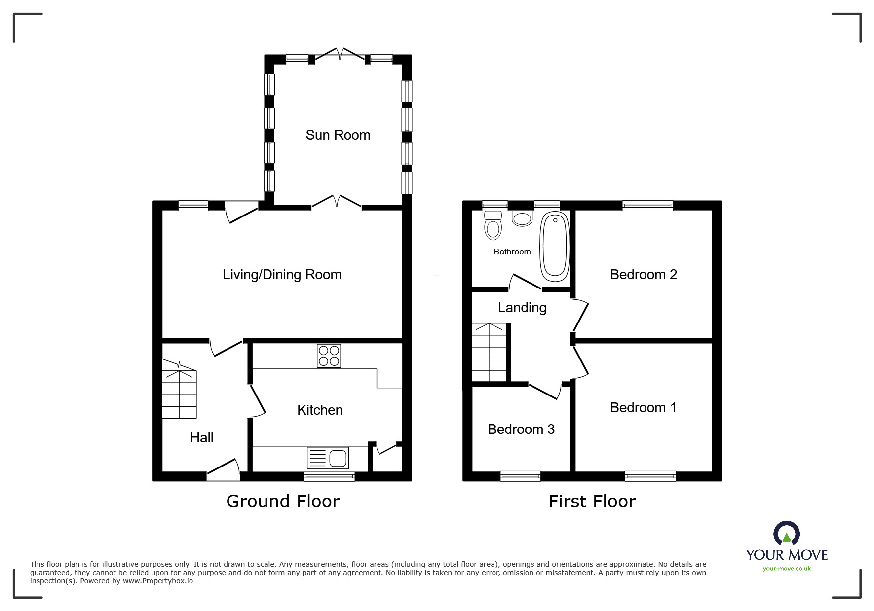 Floorplan of 3 bedroom End Terrace House for sale, Solway View, Bolton Low Houses, Cumbria, CA7