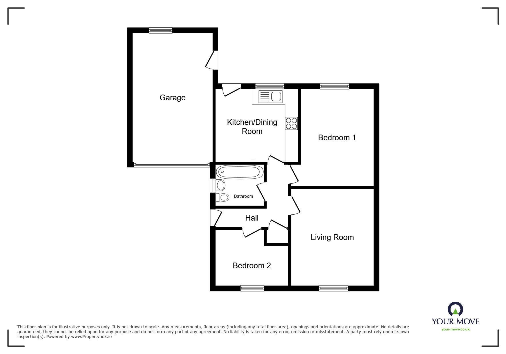 Floorplan of 2 bedroom Semi Detached Bungalow for sale, Longthwaite Crescent, Wigton, Cumbria, CA7