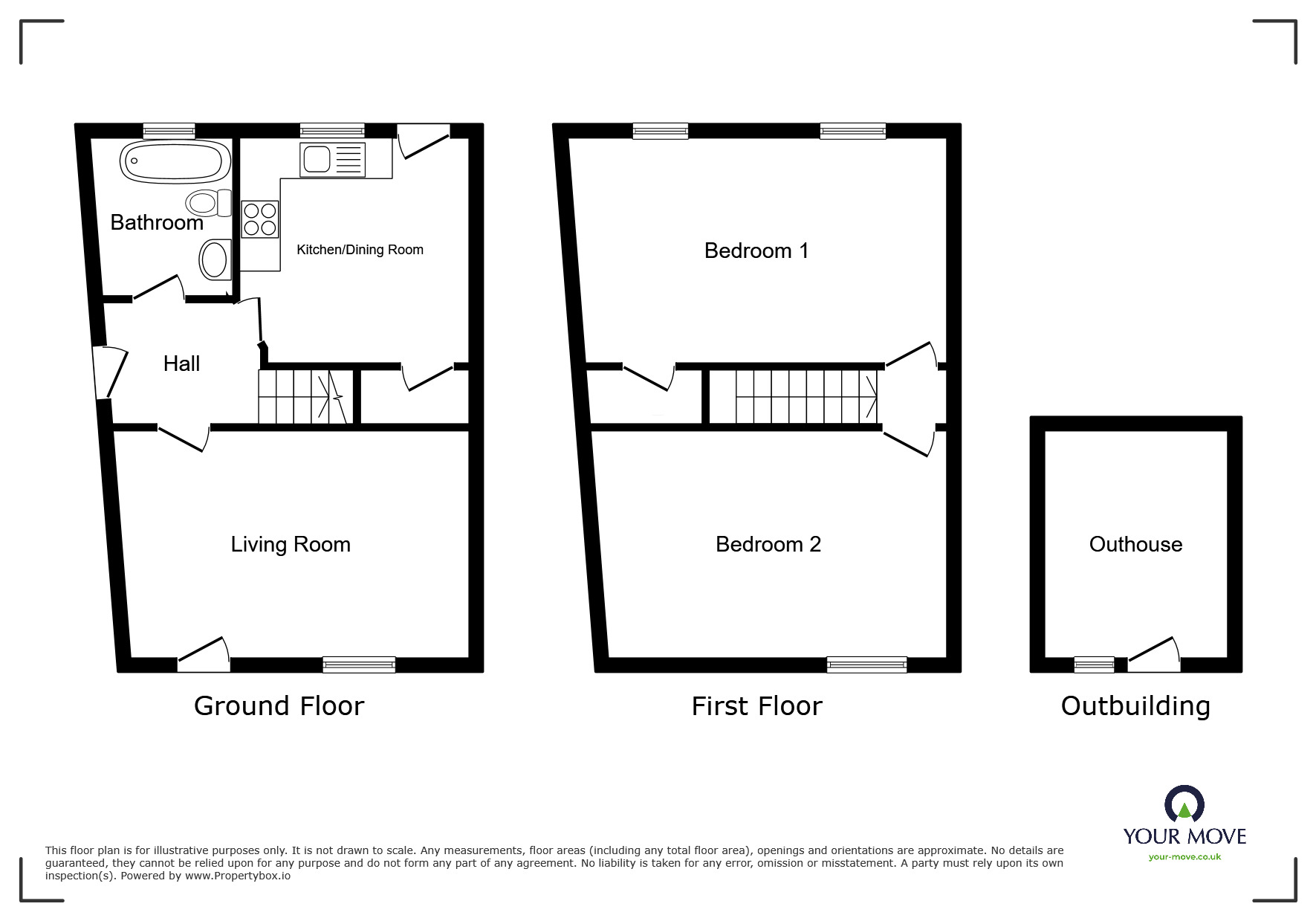 Floorplan of 2 bedroom Mid Terrace House for sale, King Street, Aspatria, Cumbria, CA7