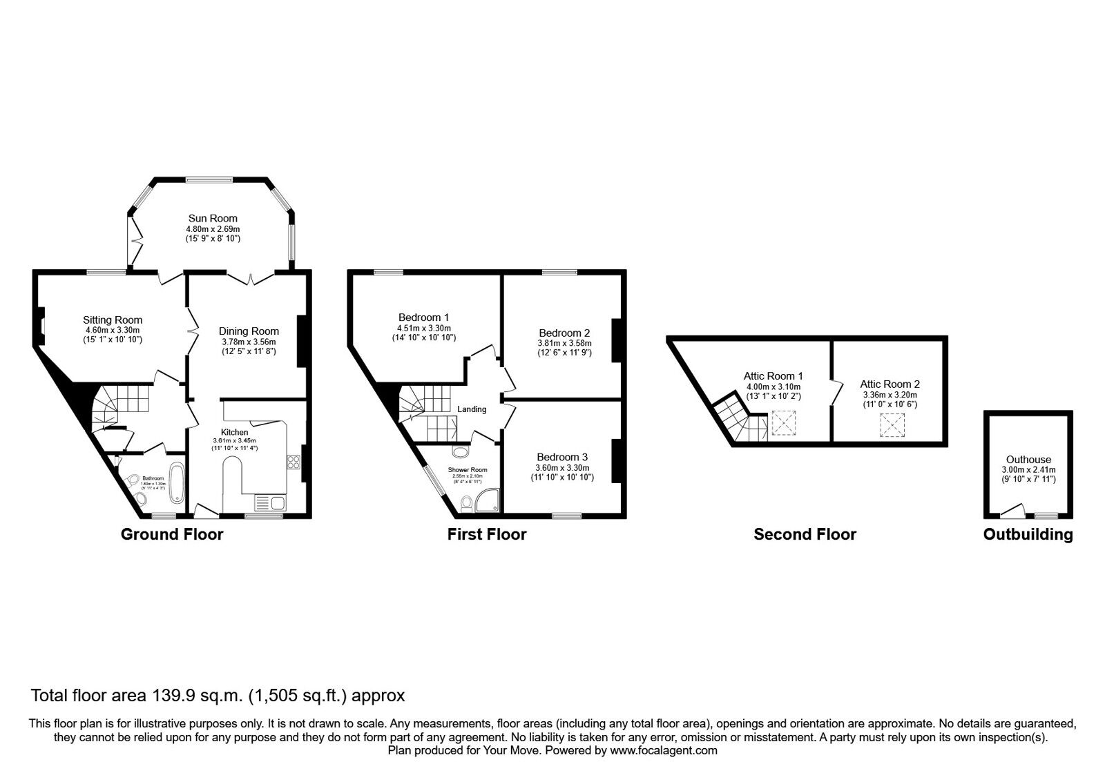 Floorplan of 3 bedroom End Terrace House for sale, South View Terrace, Station Hill, Cumbria, CA7