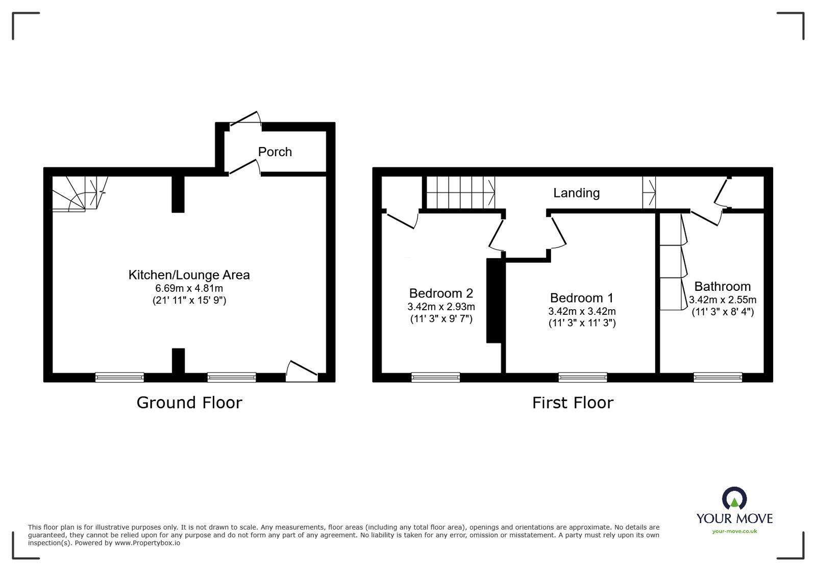 Floorplan of 2 bedroom Mid Terrace House to rent, West Street, Aspatria, Cumbria, CA7