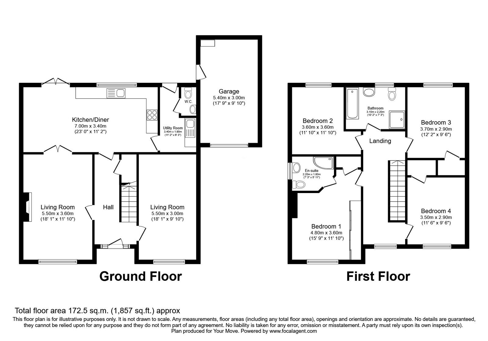Floorplan of 4 bedroom Detached House for sale, Howgill Close, Bolton Low Houses, Cumbria, CA7