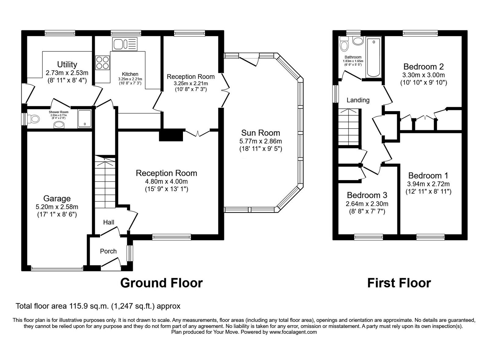 Floorplan of 3 bedroom Detached House for sale, Primrose Bank, Wigton, Cumbria, CA7