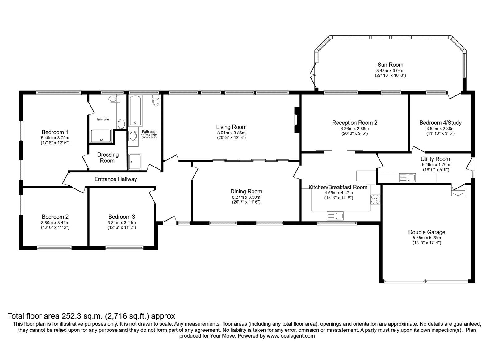 Floorplan of 4 bedroom Detached Bungalow for sale, Nealhouse, Carlisle, Cumbria, CA5