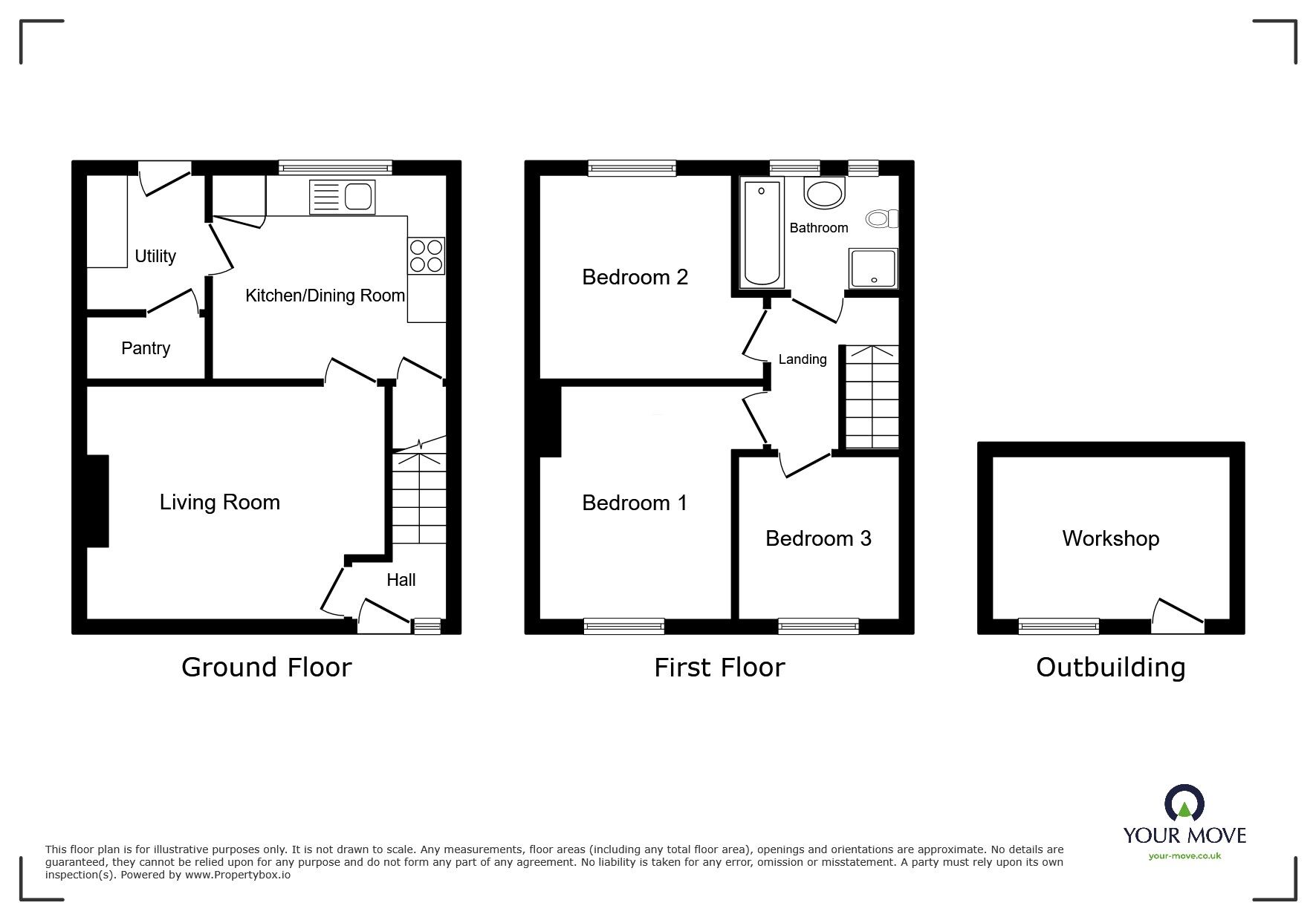 Floorplan of 3 bedroom Mid Terrace House for sale, Burnside, Wigton, Cumbria, CA7