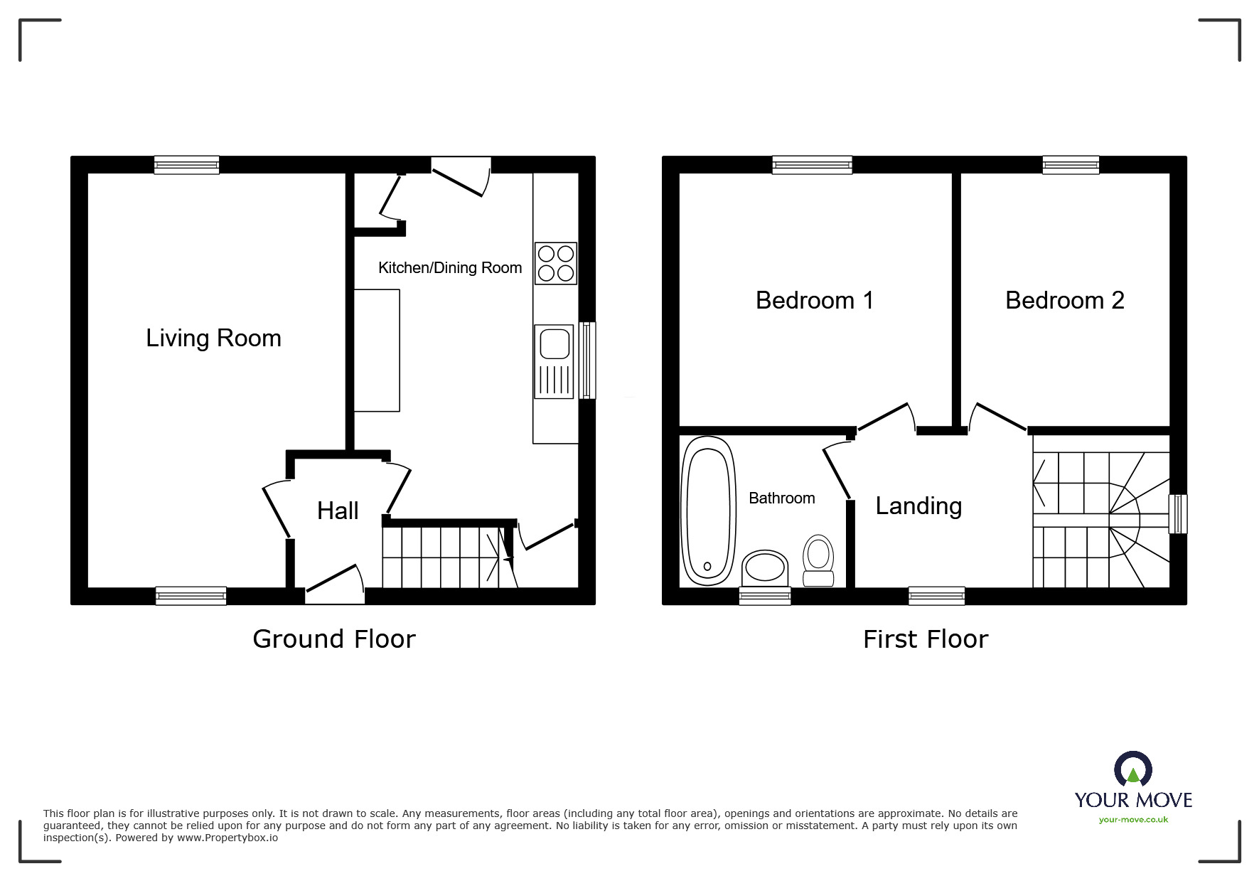 Floorplan of 2 bedroom Semi Detached House for sale, Waver Lane, Wigton, Cumbria, CA7