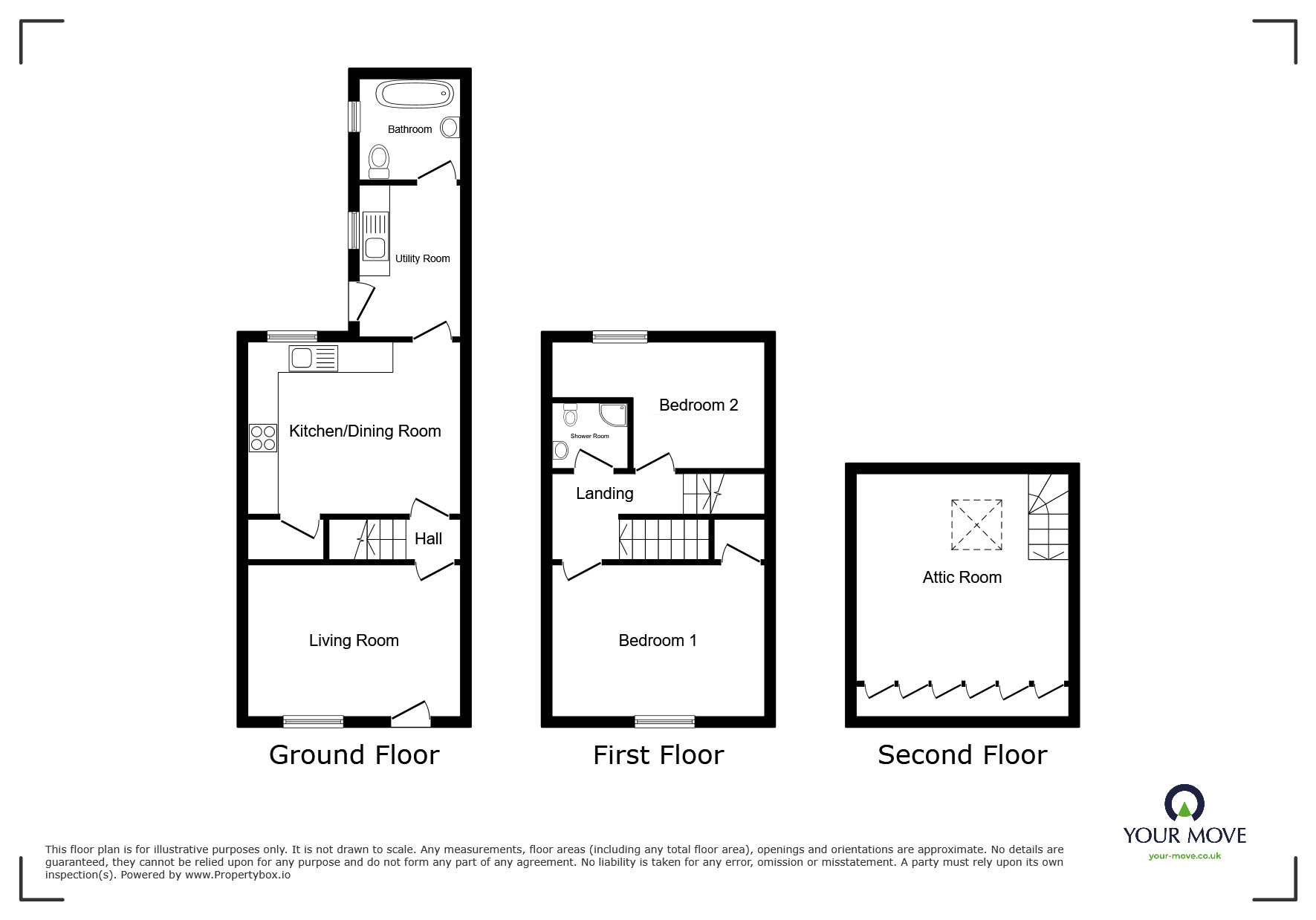 Floorplan of 2 bedroom Mid Terrace House for sale, West Street, Fletchertown, Cumbria, CA7