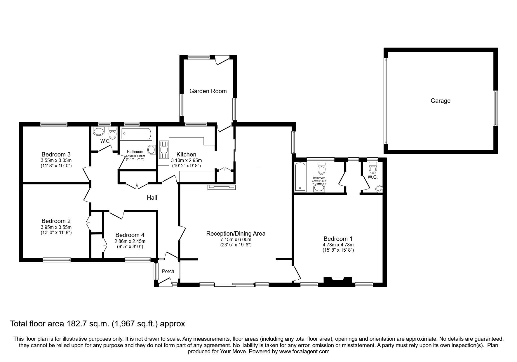 Floorplan of 4 bedroom Detached Bungalow for sale, Grune Point Close, Skinburness, Cumbria, CA7