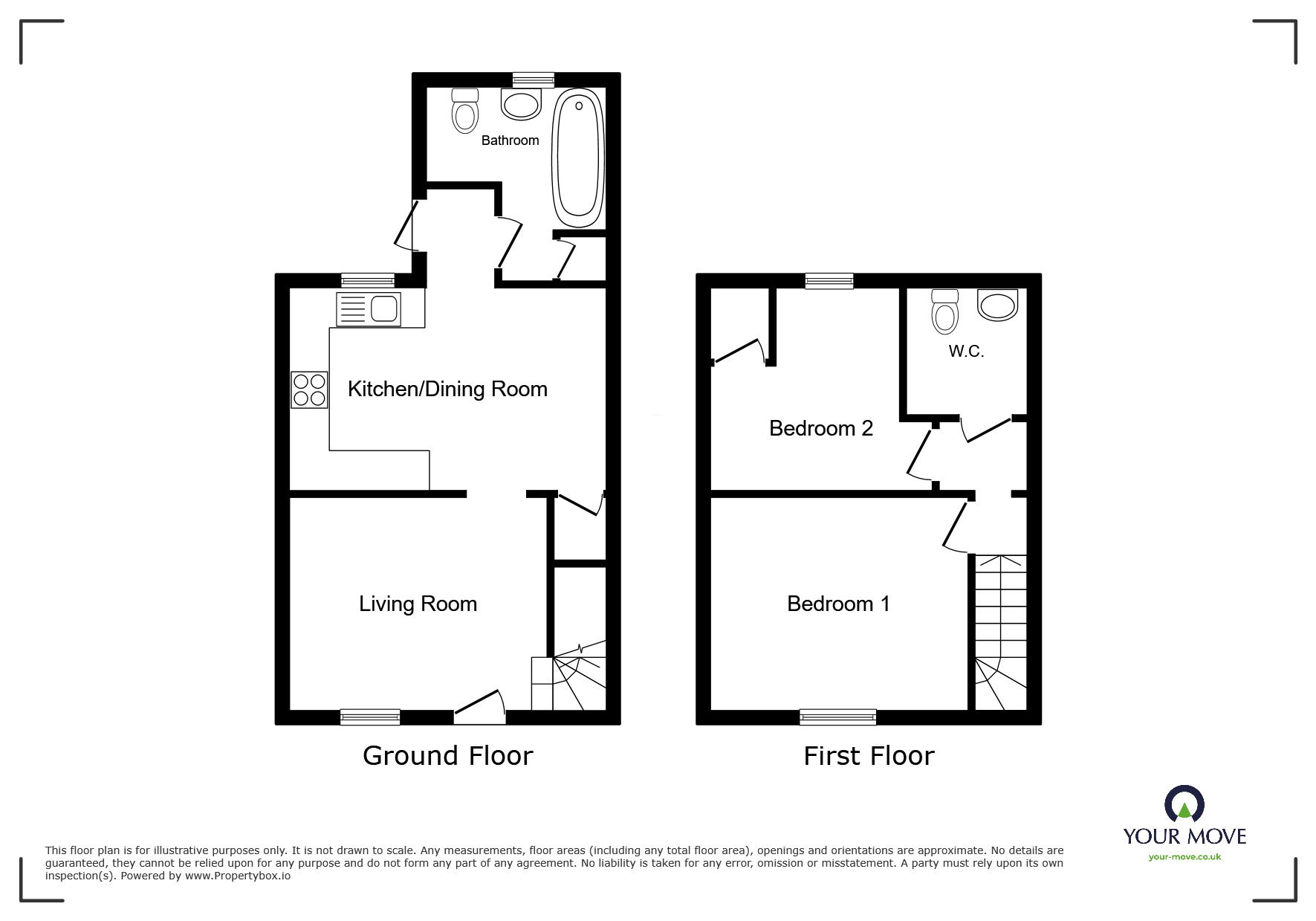 Floorplan of 2 bedroom Mid Terrace House for sale, George Street, Wigton, Cumbria, CA7