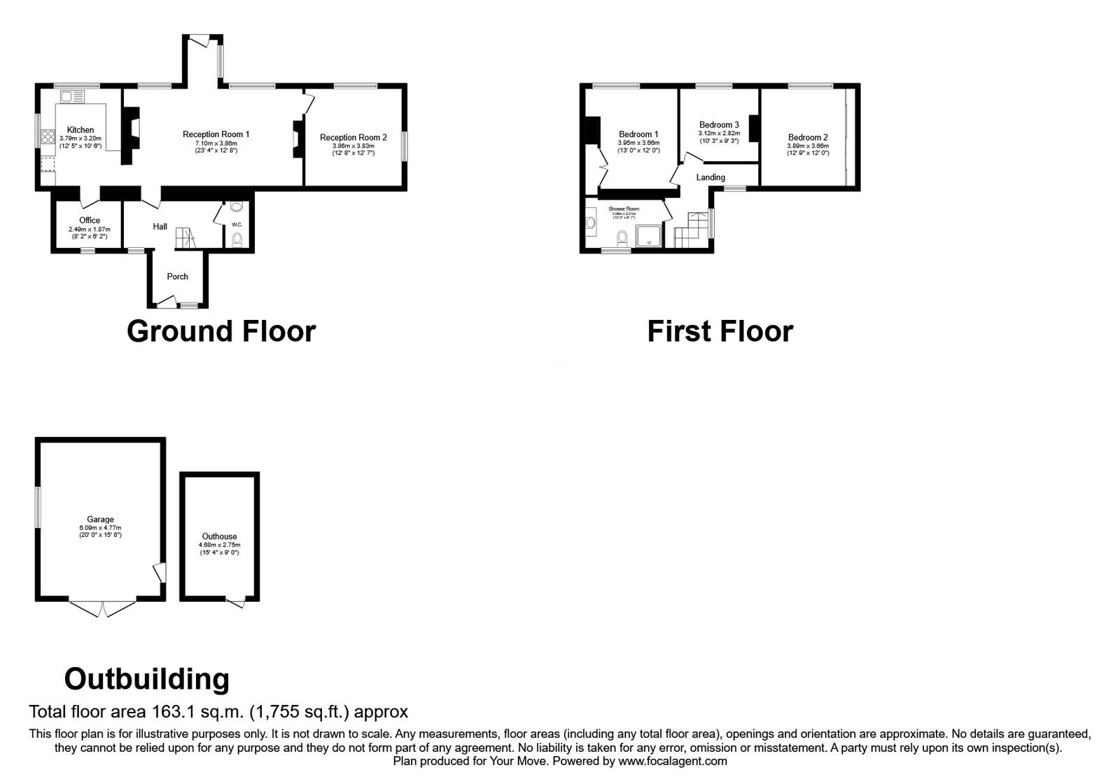 Floorplan of 3 bedroom Detached House for sale, Aikton, Wigton, Cumbria, CA7