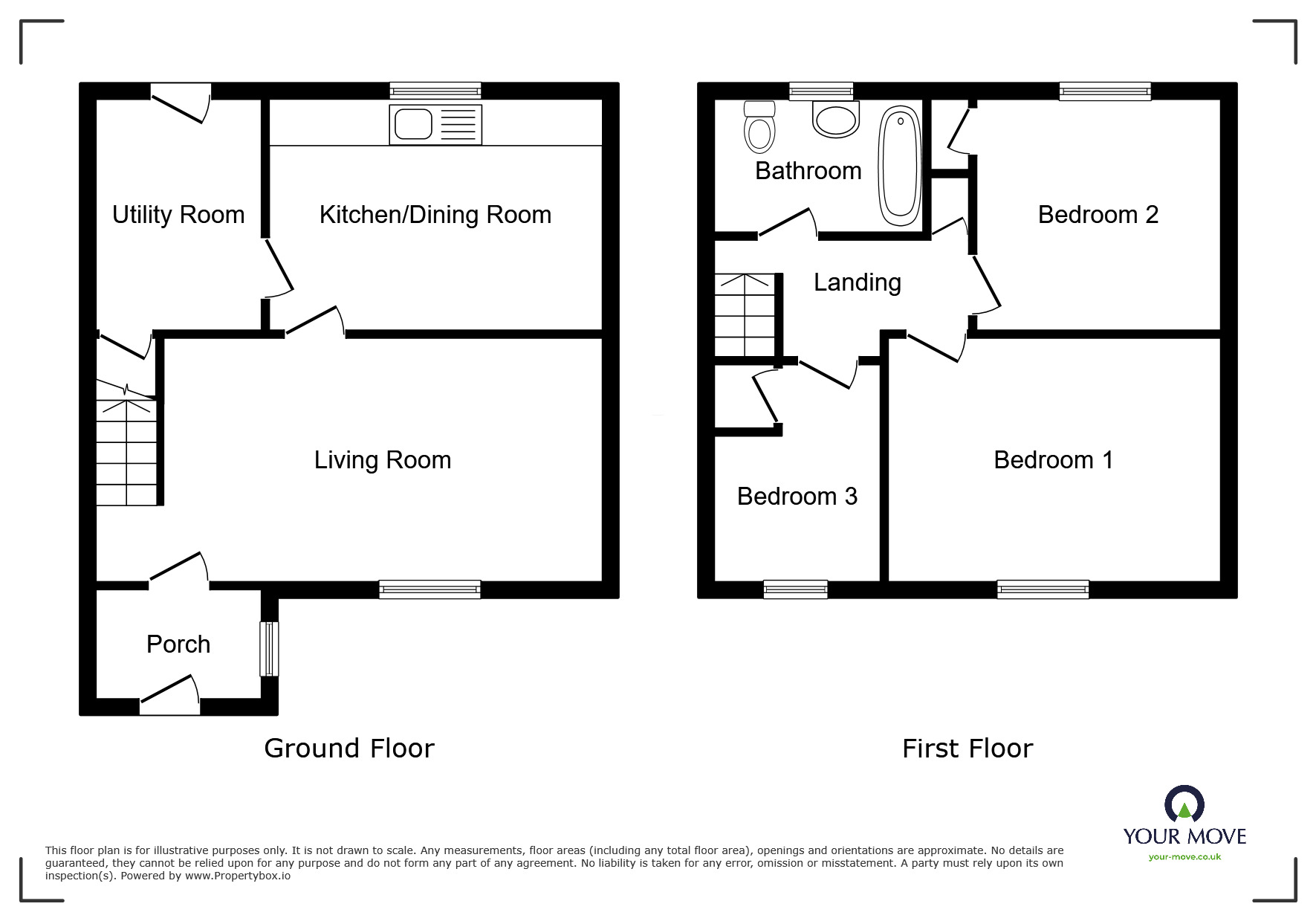 Floorplan of 3 bedroom Mid Terrace House for sale, St. Kentigerns Way, Aspatria, Cumbria, CA7