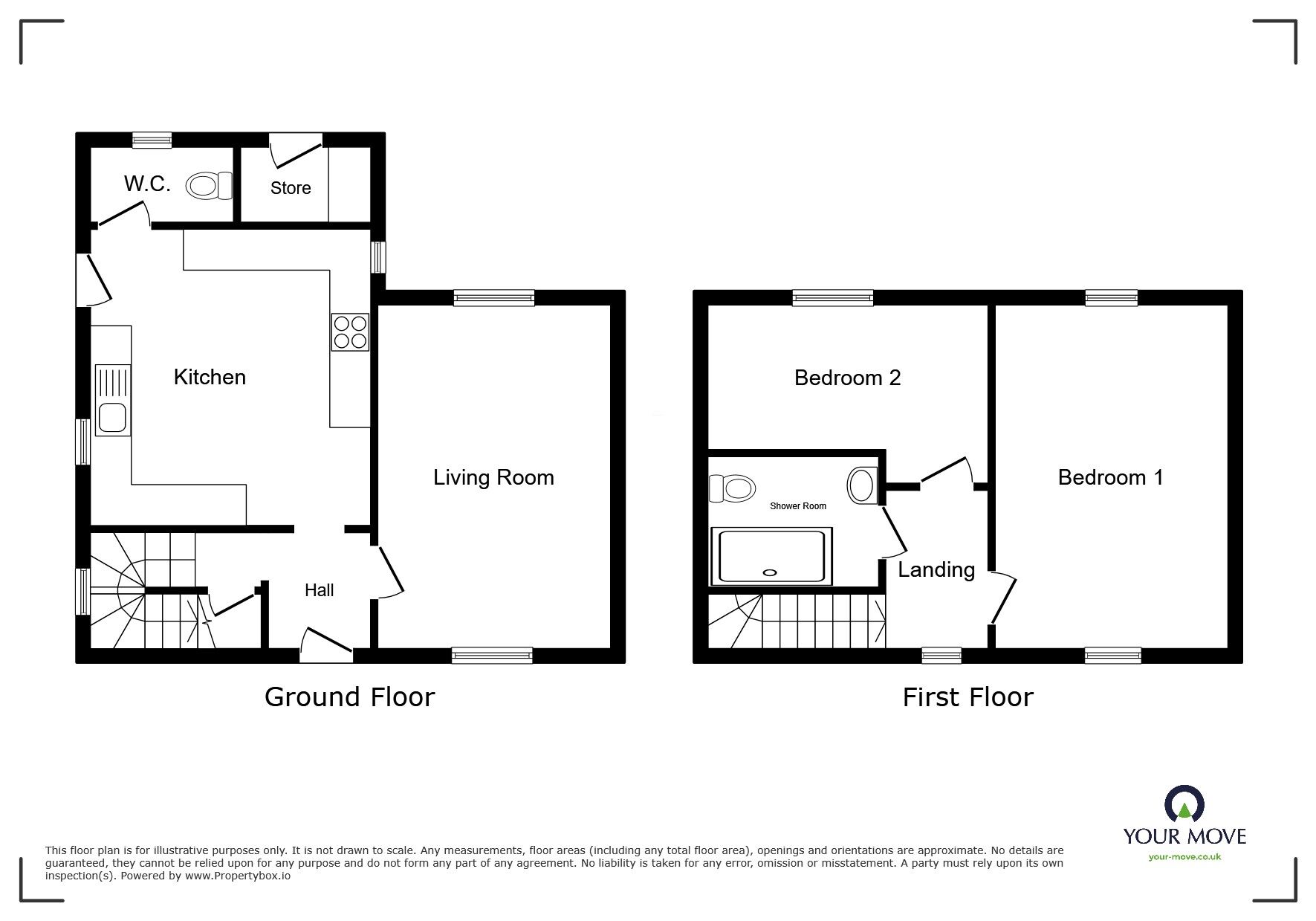 Floorplan of 2 bedroom Semi Detached House for sale, Noble Croft, Aspatria, Cumbria, CA7