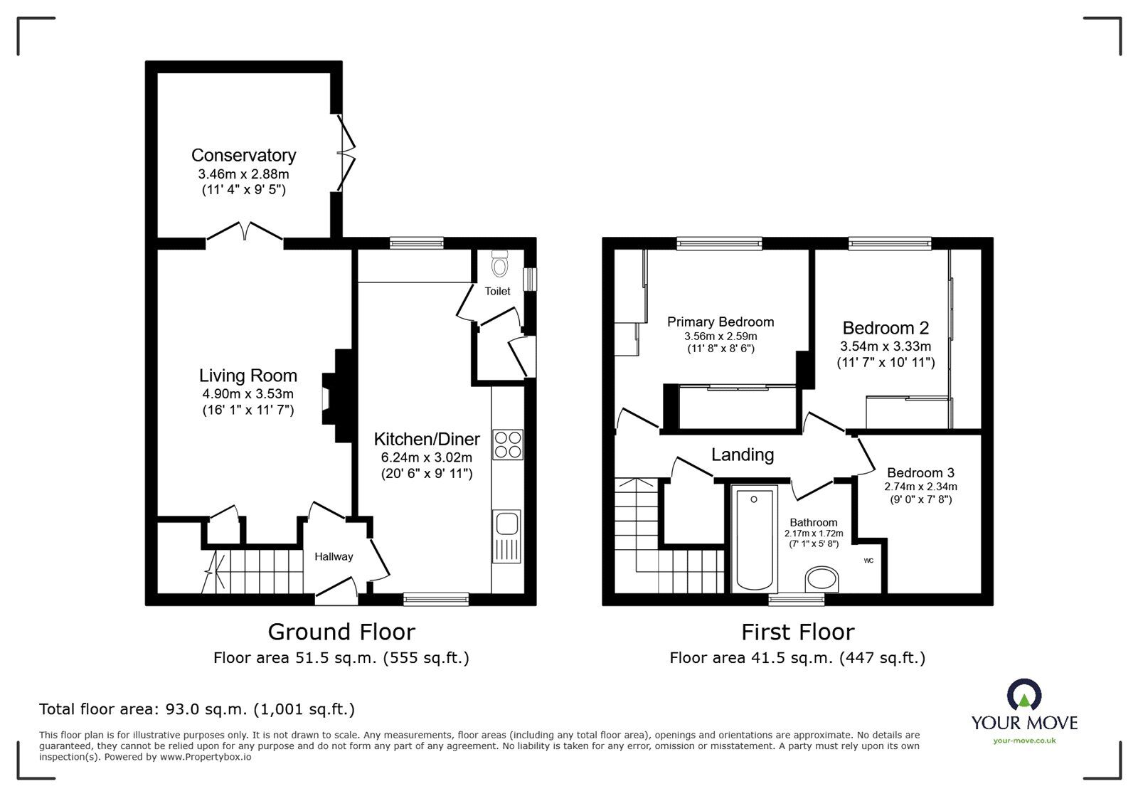 Floorplan of 3 bedroom Semi Detached House for sale, Lovers Lane, Longtown, Cumbria, CA6
