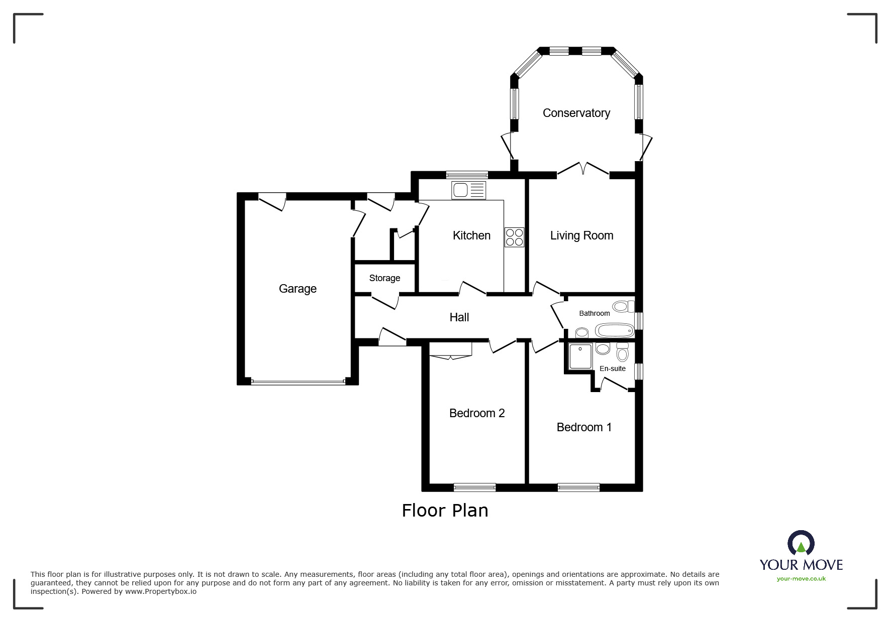 Floorplan of 2 bedroom Detached Bungalow for sale, Brookfields, Wigton, Cumbria, CA7