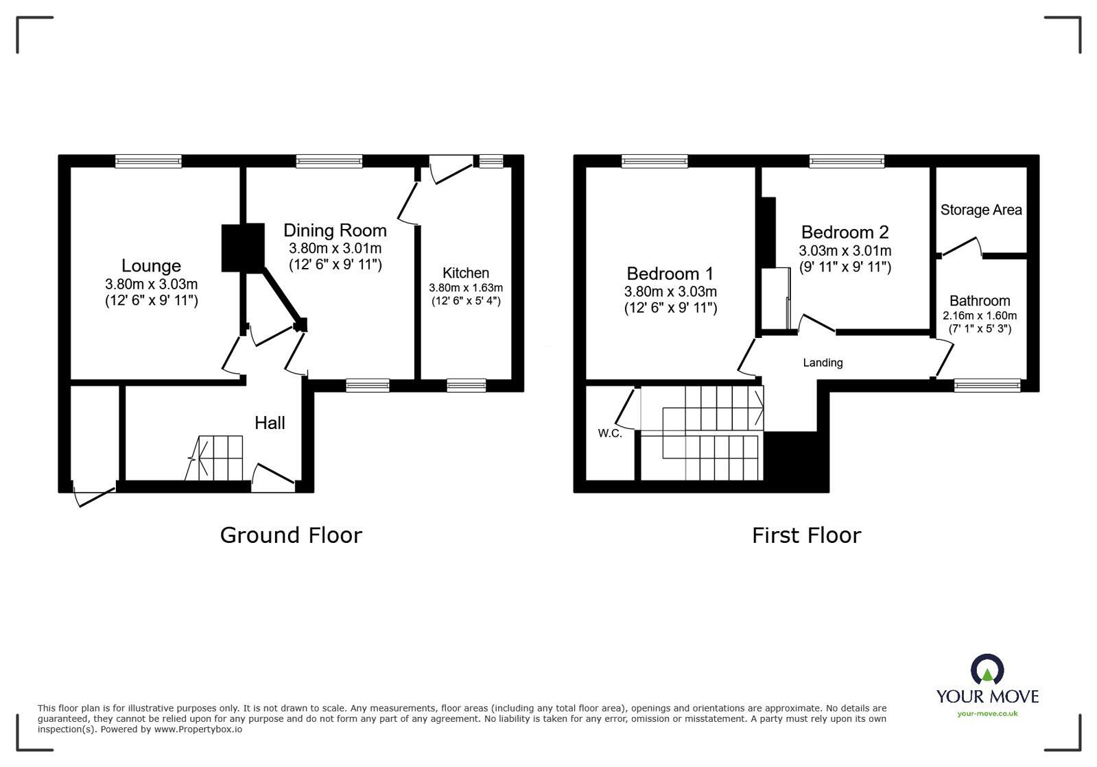 Floorplan of 2 bedroom House to rent, Crookdake, Aspatria, Cumbria, CA7