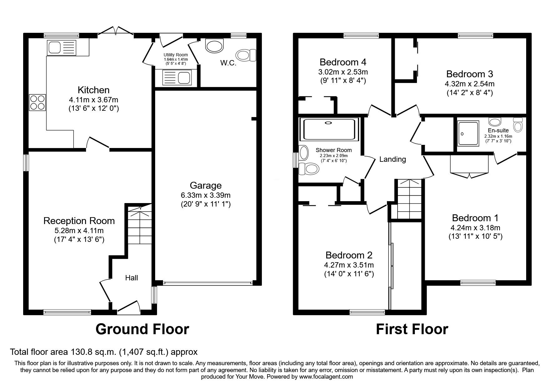 Floorplan of 4 bedroom Detached House for sale, Barley Meadows, Abbeytown, Cumbria, CA7